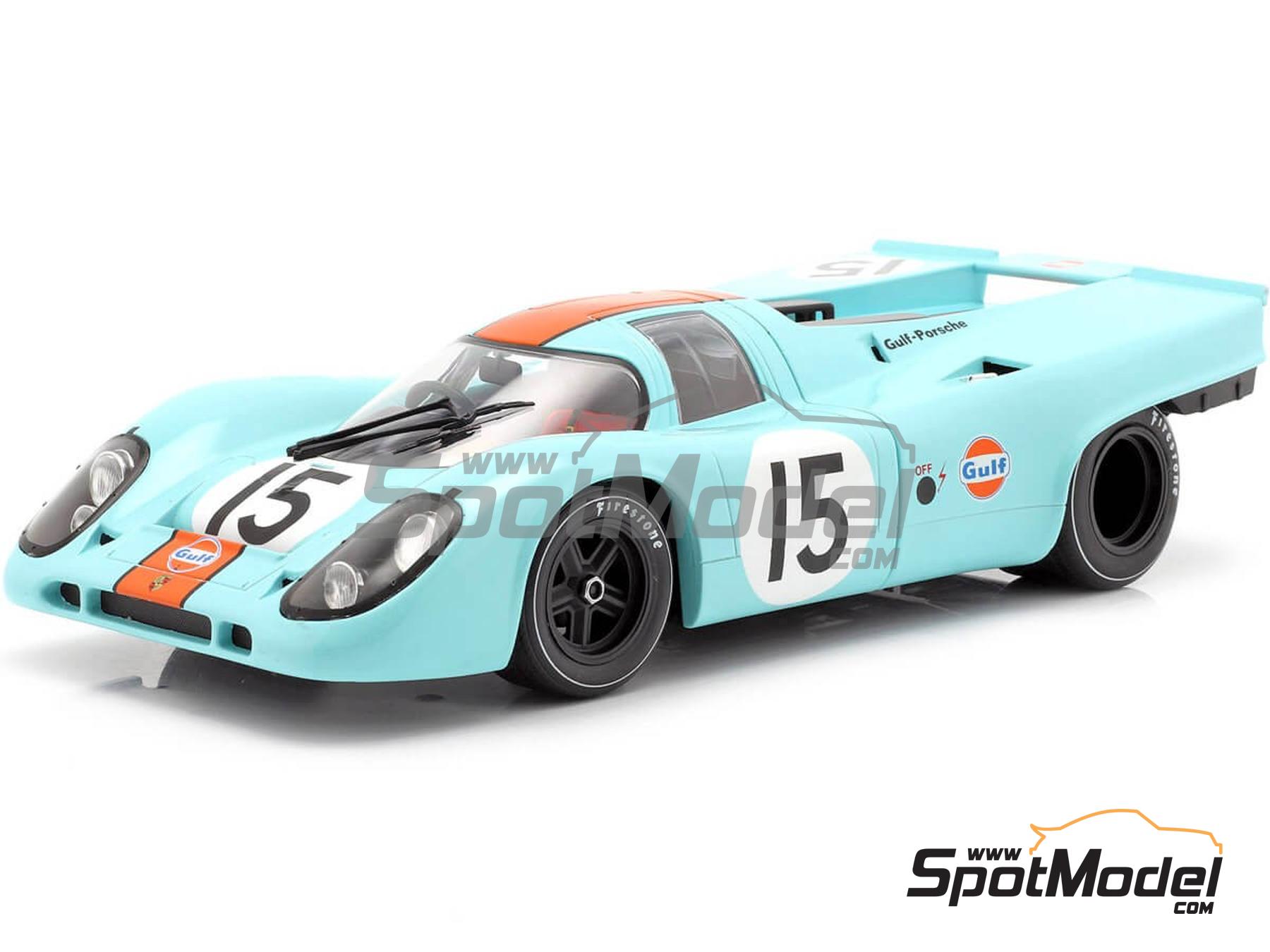 Image 11: Porsche 917K Equipo John Wyer Automotive Engineering patrocinado por Gulf - 1000 kilómetros de Brands Hatch, 1000 Kilómetros de Monza, 12 Horas de Sebring, 1000 Kms de SPA Francorchamps, Can-Am Watkins Glen, 1000 Kilómetros de Zeltweg 1970 y 1971 | Coche de colección en escala 1/18 fabricado por Classic Model Replicars (ref. DIE-60228, tambien CMR146)