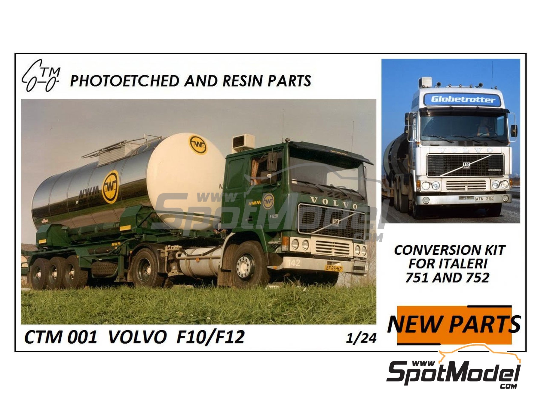 Image 1: Volvo F12 Globetrotter | Set de mejora y detallado en escala 1/24 fabricado por Czech Truck Model (ref. CTM001)