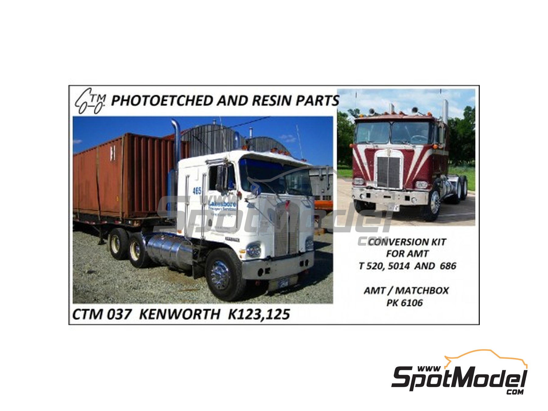 Image 1: Kenworth K123/125 | Set de mejora y detallado en escala 1/24 fabricado por Czech Truck Model (ref. CTM037)