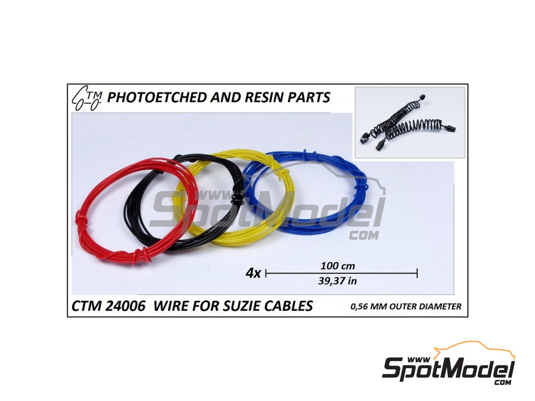 Image 1: Cable de colores para cableado rizado | Cable de buj&iacute;a en escala&nbsp;1/24 fabricado por Czech Truck Model (ref.&nbsp;CTM24006)