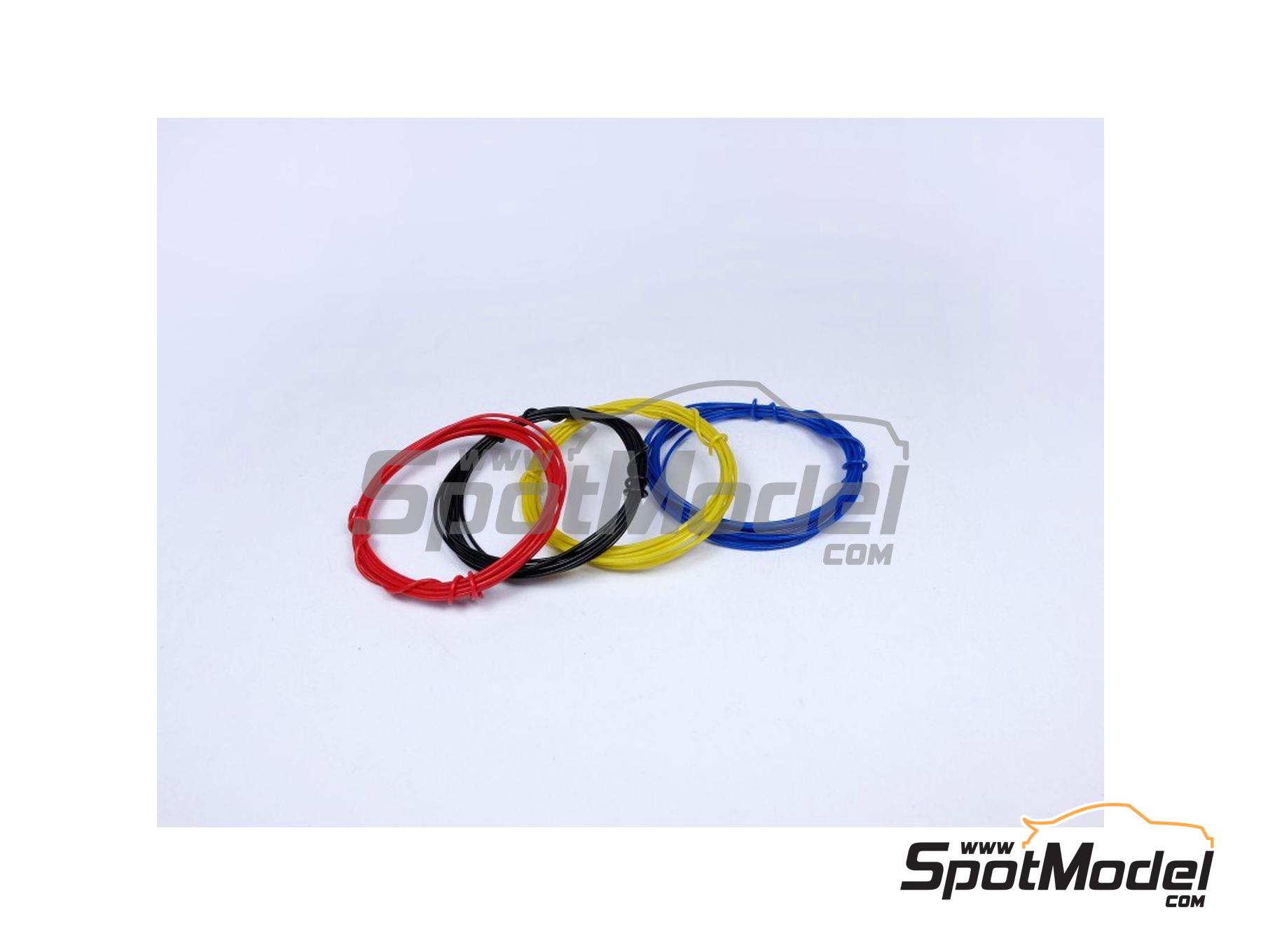 Image 2: Cable de colores para cableado rizado | Cable de buj&iacute;a en escala&nbsp;1/24 fabricado por Czech Truck Model (ref.&nbsp;CTM24006)