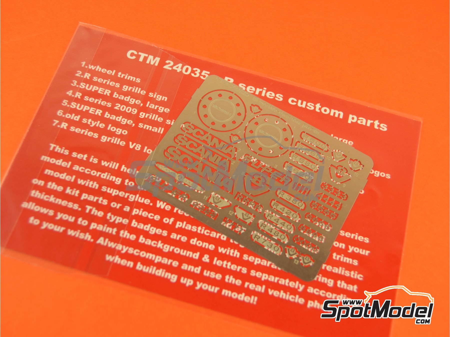 Image 2: Scania R series | Set de mejora y detallado en escala&nbsp;1/24 fabricado por Czech Truck Model (ref.&nbsp;CTM24035)