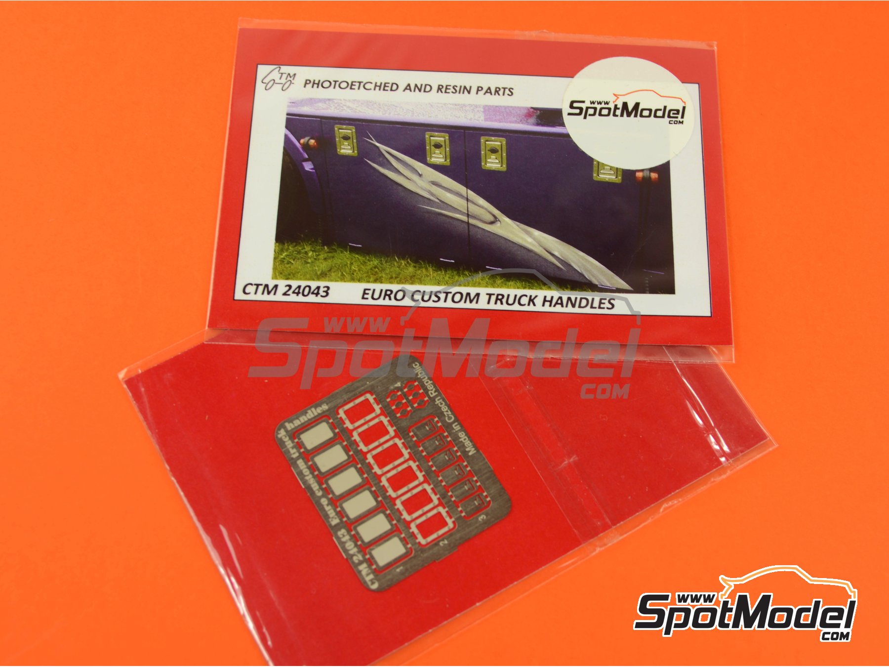 Image 3: Euro custom truck handles | Detail in 1/24 scale manufactured by Czech Truck Model (ref.&nbsp;CTM24043)