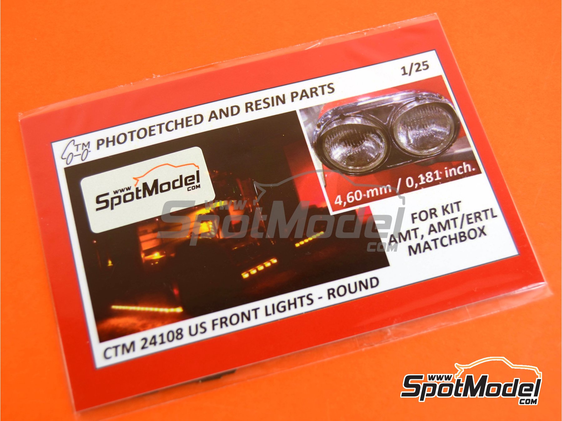 Image 5: US front lights round | Lights in 1/25 scale manufactured by Czech Truck Model (ref.&nbsp;CTM24108)