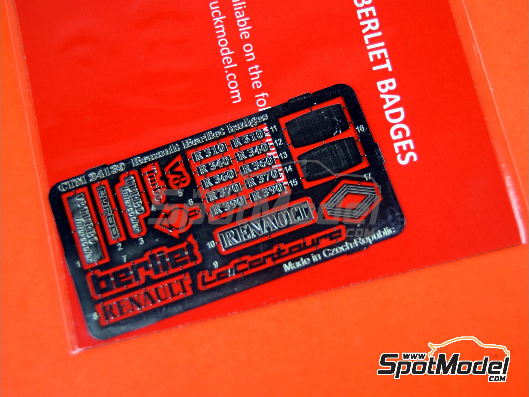 Image 2: Berliet / Renault R310 R340 R360 R370 R390 | Badges in 1/24 scale manufactured by Czech Truck Model (ref.&nbsp;CTM24139)