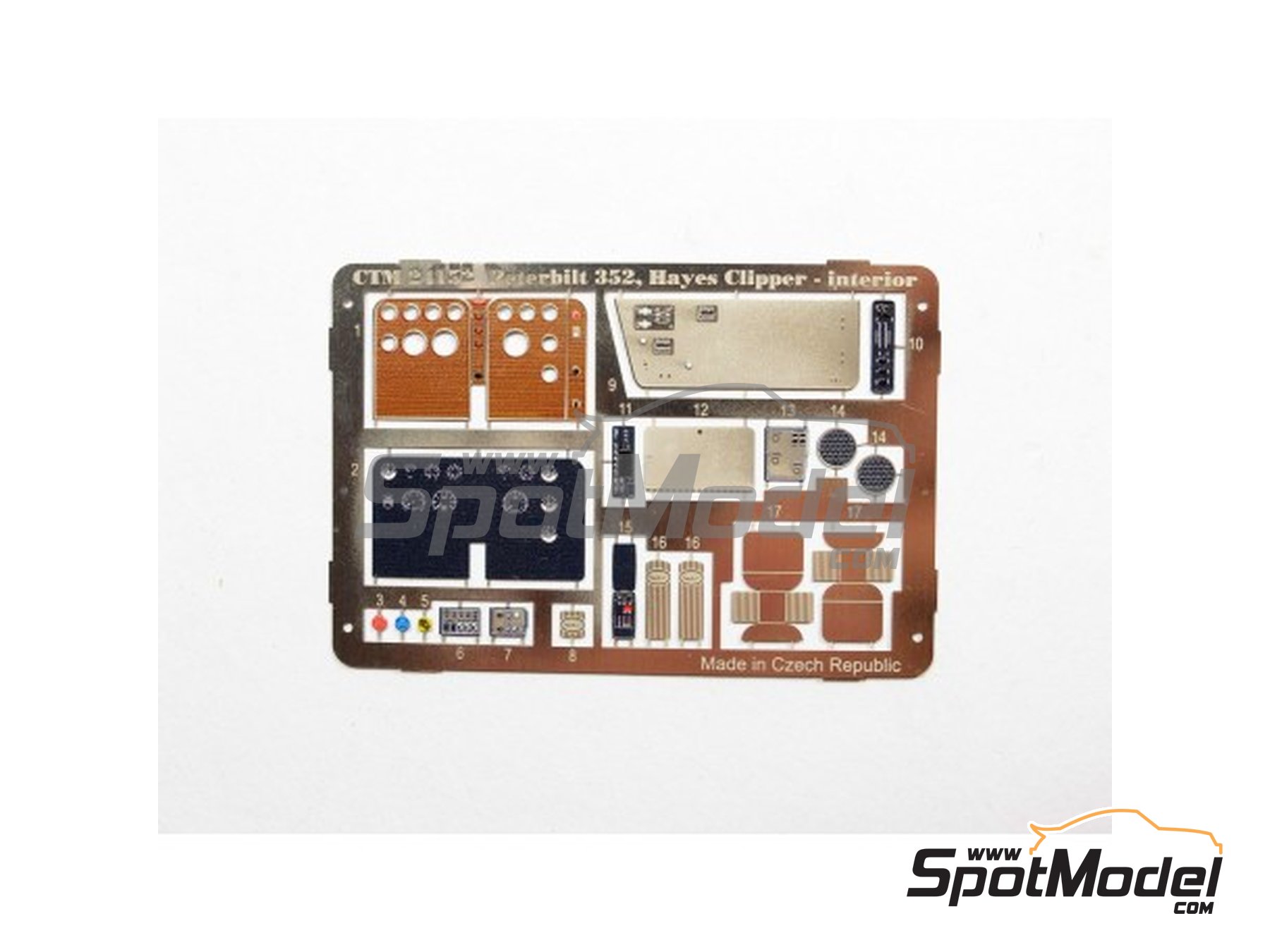 Image 3: Peterbilt 352 / Hayes Clipper | Salpicadero en escala&nbsp;1/25 fabricado por Czech Truck Model (ref.&nbsp;CTM24152)