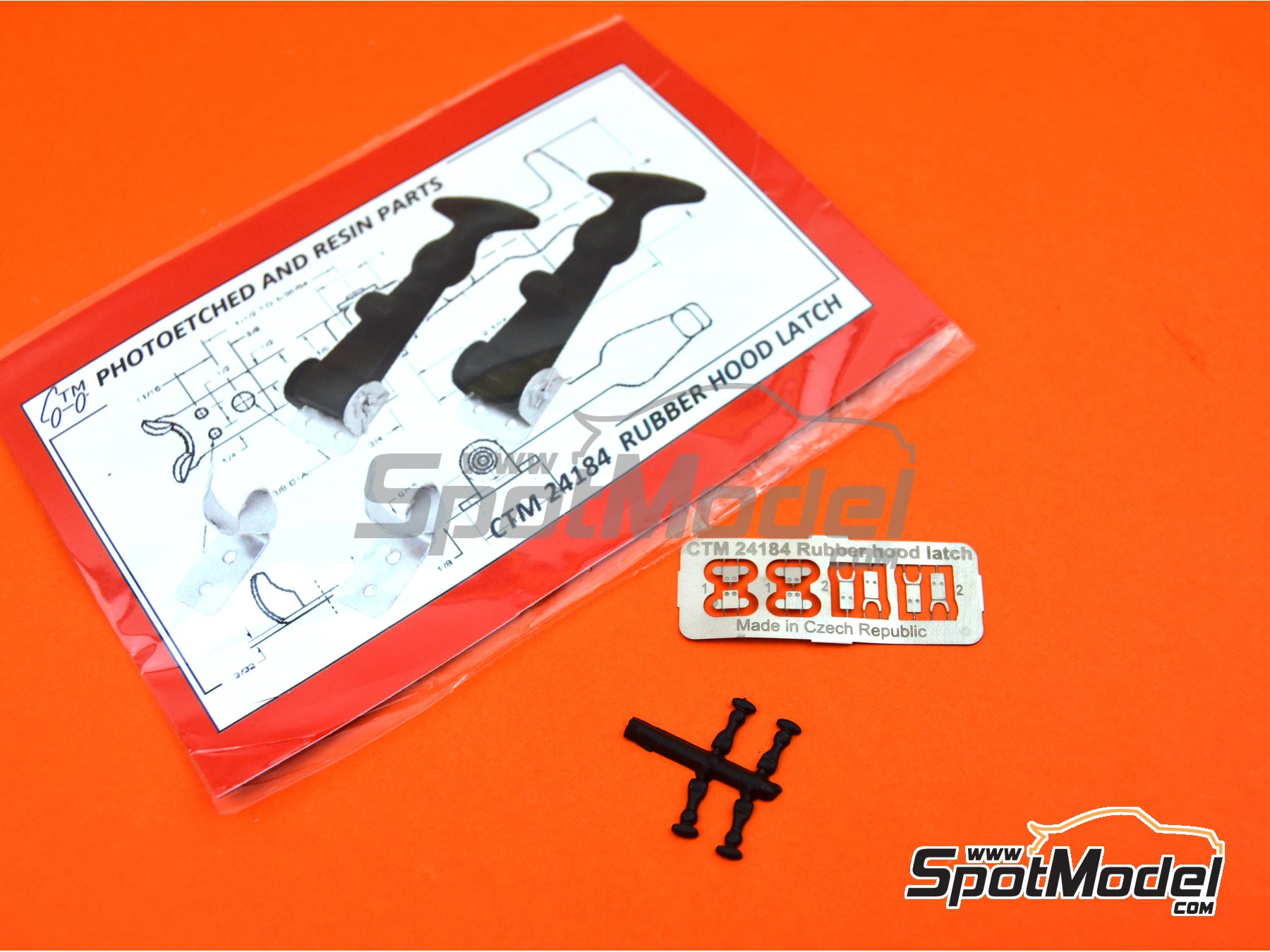 Image 1: Rubber hood latch | Bonnet pins in 1/24 scale manufactured by Czech Truck Model (ref. CTM24184)