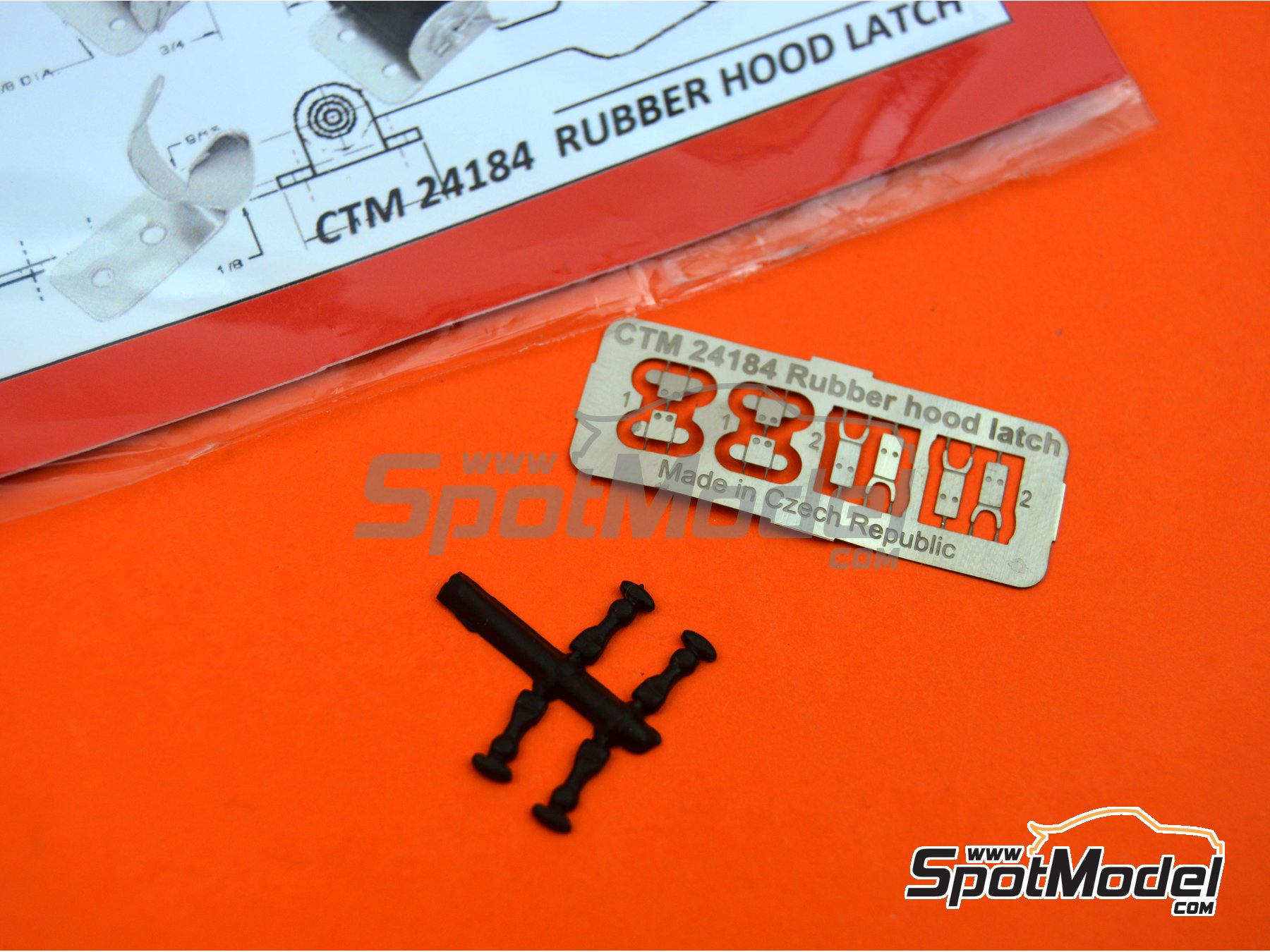 Image 3: Rubber hood latch | Bonnet pins in 1/24 scale manufactured by Czech Truck Model (ref. CTM24184)