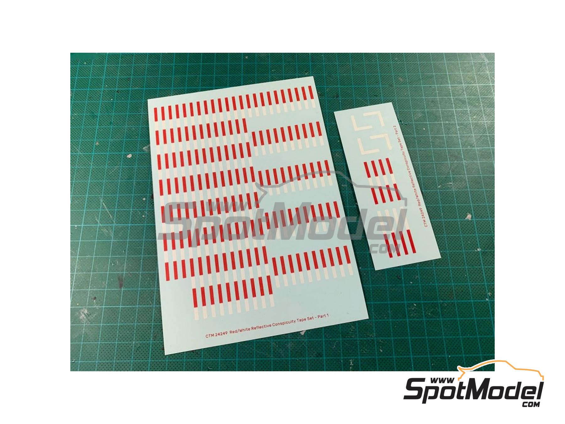 Image 2: Red and white conspicuity tape set | Logotypes in 1/24 scale manufactured by Czech Truck Model (ref. CTM24249)