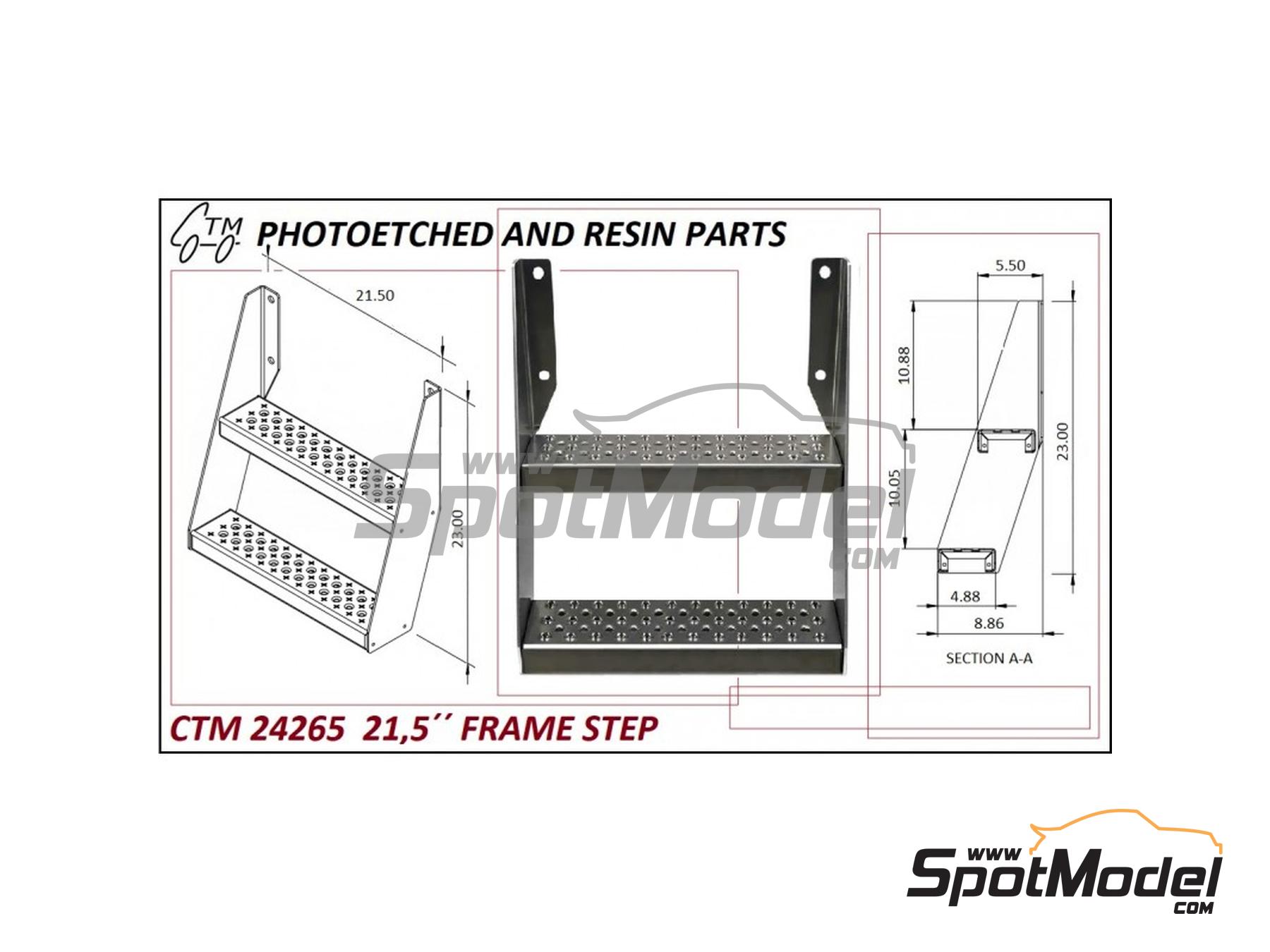 Image 1: 21,5 inches Frame Step | Detail in 1/24 scale manufactured by Czech Truck Model (ref.&nbsp;CTM24265, also 24265)