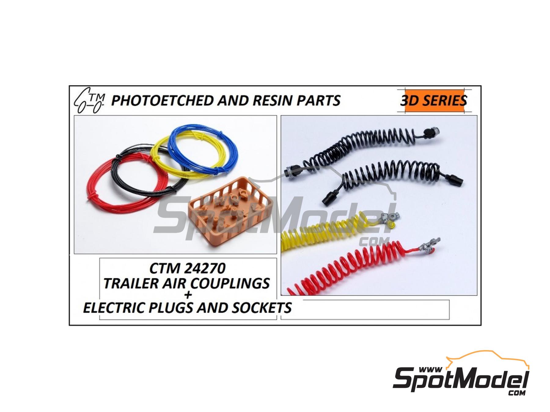 Image 1: Trailer air couplings, electric plugs and sockets | Detail in 1/24 scale manufactured by Czech Truck Model (ref.&nbsp;CTM24270)