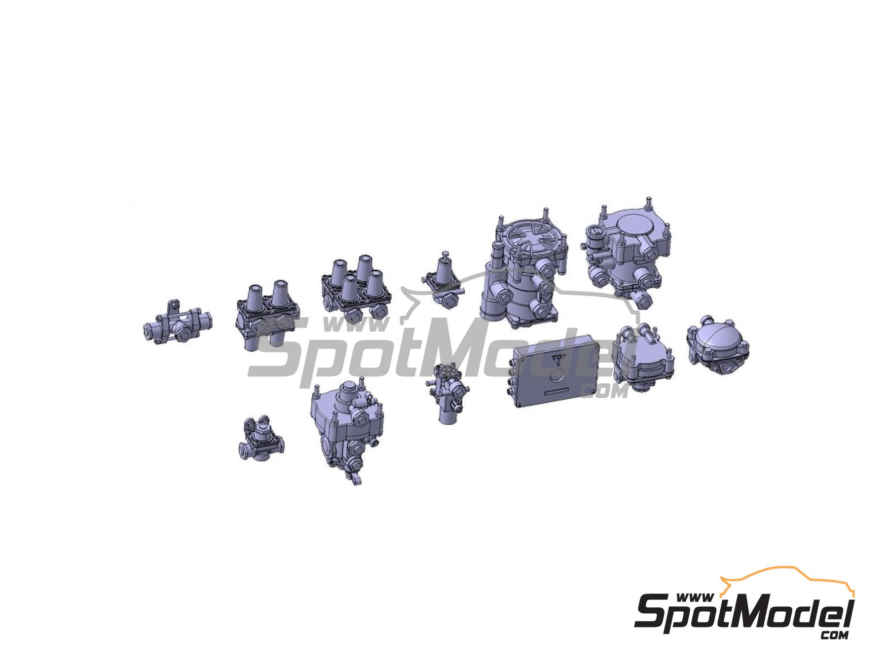 Image 8: Juego de v&aacute;lvulas de aire universales | Detalle en escala&nbsp;1/24 fabricado por Czech Truck Model (ref.&nbsp;CTM24271)