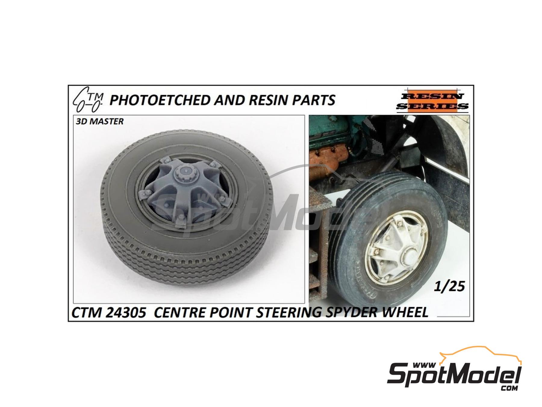 Czech Truck Model CTM24305: Rims and tyres set 1/25 scale - Centre point  steering spyder rims and tyres - 2 units (ref. CTM24305)