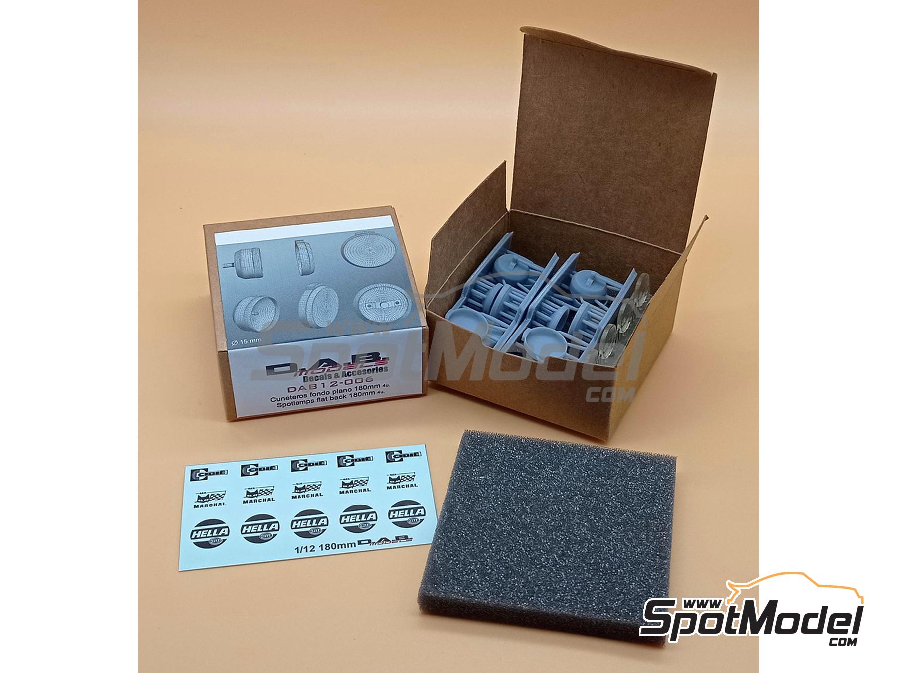 Image 1: Faro plano de 180mm | Luces en escala 1/12 fabricado por D.A.B. Models (ref. DAB12-006)