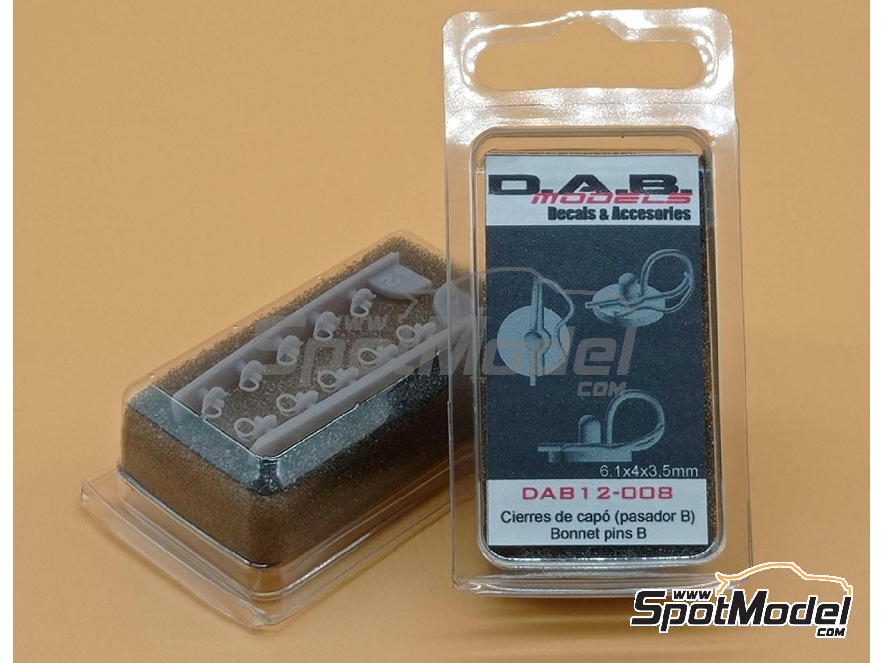 Image 1: Bonnet pins - Type B | Bonnet pins in 1/12 scale manufactured by D.A.B. Models (ref.&nbsp;DAB12-008)
