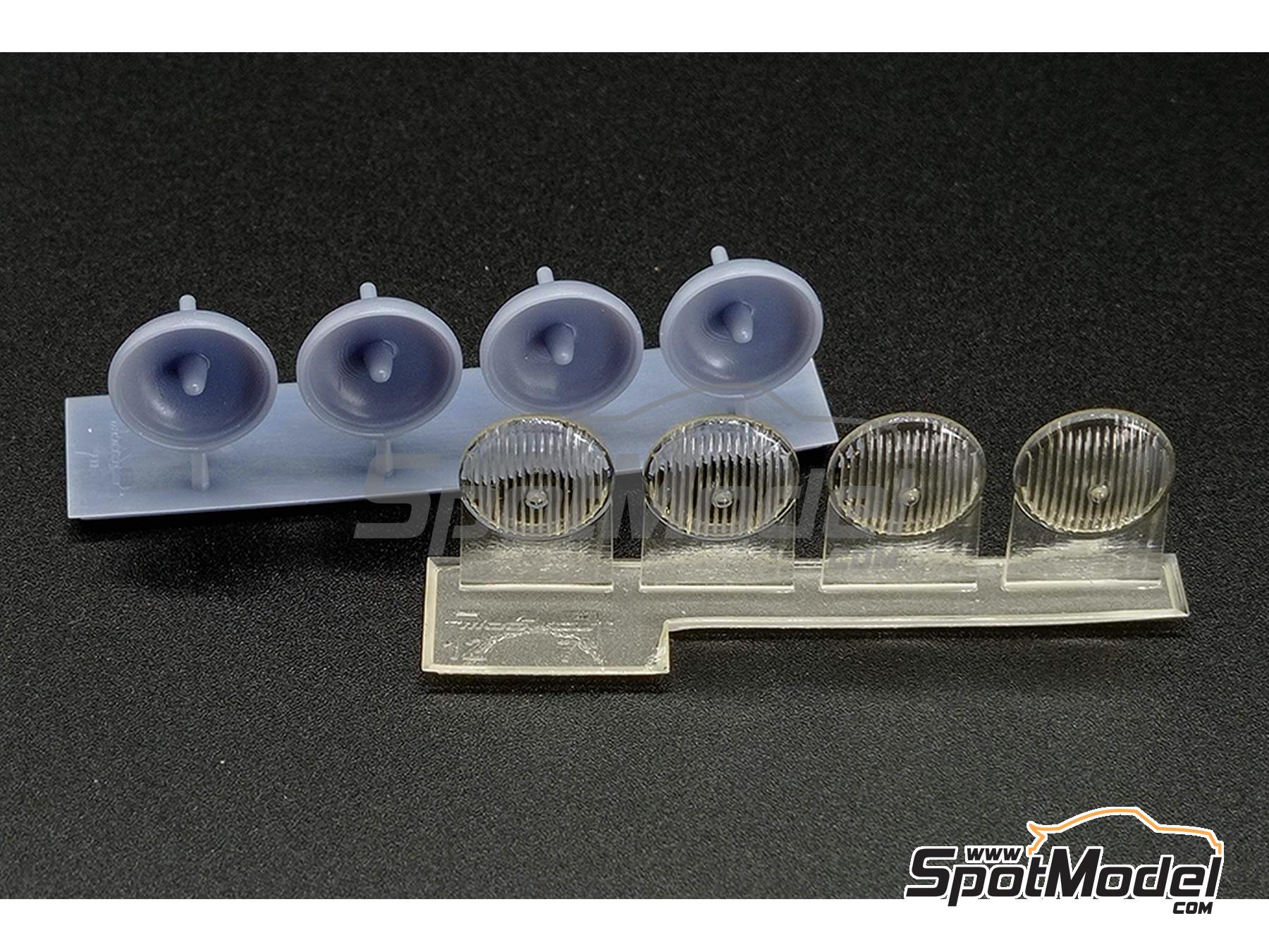 Image 2: Faros cuneteros Lucas de 7 pulgadas con anclaje trasero | Luces en escala&nbsp;1/12 fabricado por D.A.B. Models (ref.&nbsp;DAB12-010)