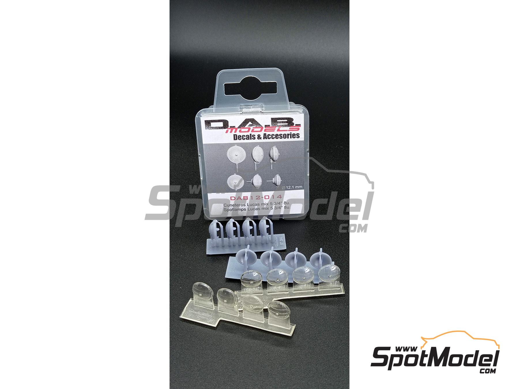 Image 2: Faros cuneteros Lucas de 5 3/4 pulgadas | Luces en escala 1/12 fabricado por D.A.B. Models (ref. DAB12-014)