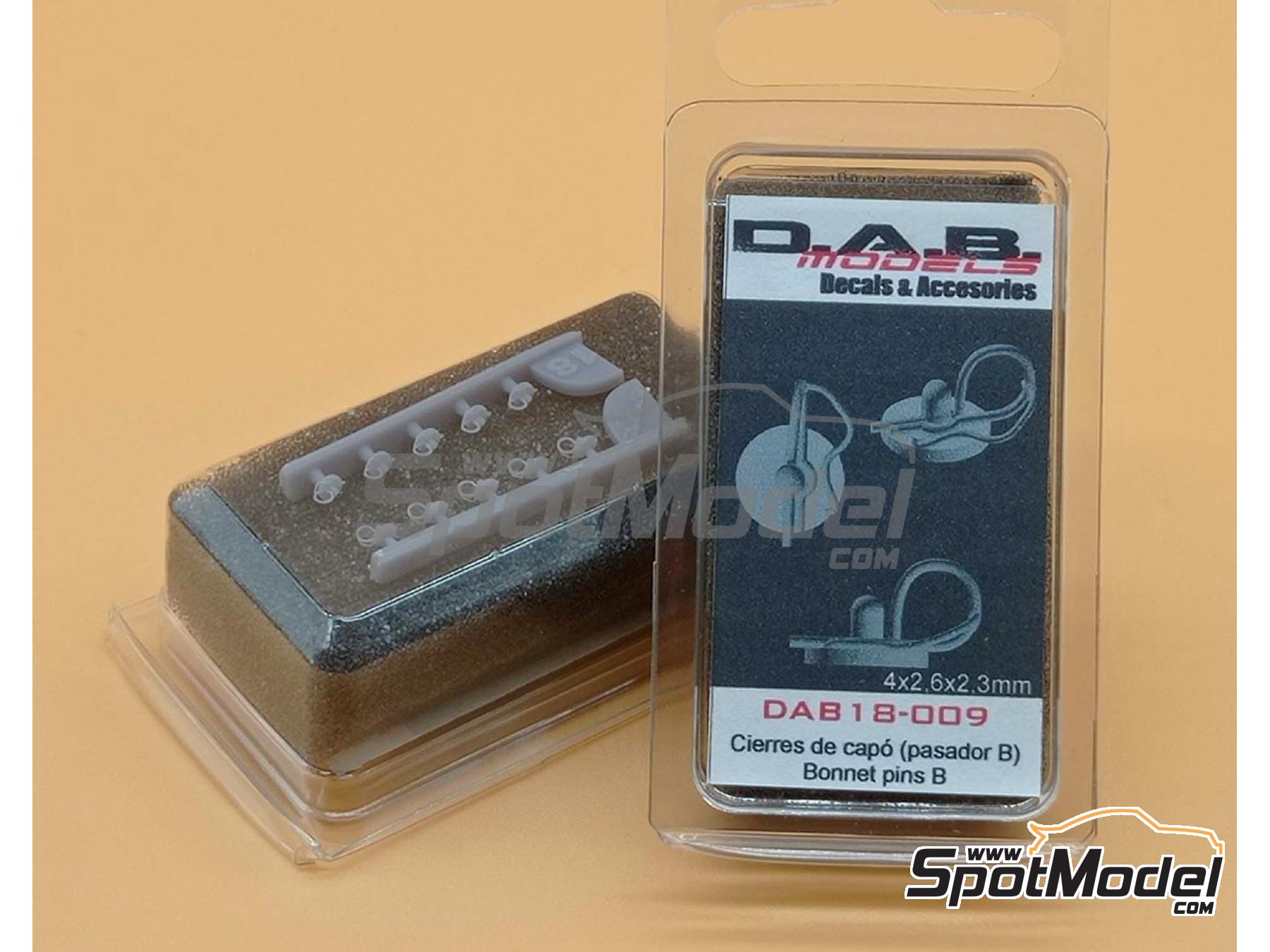 Image 1: Cierres de capot  con pasador - Tipo B | Cierres de capot en escala&nbsp;1/18 fabricado por D.A.B. Models (ref.&nbsp;DAB18-009)