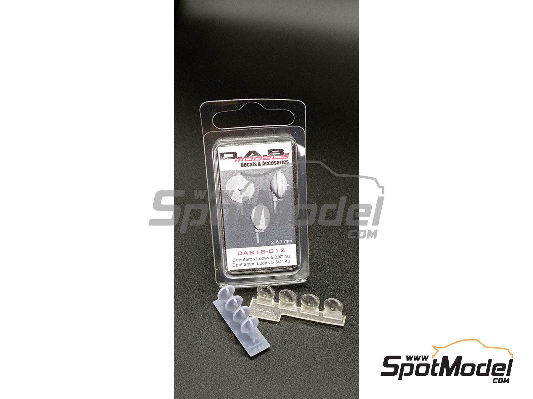 Image 4: Faros cuneteros Lucas de 5 3/4 pulgadas con anclaje inferior | Luces en escala&nbsp;1/18 fabricado por D.A.B. Models (ref.&nbsp;DAB18-012)