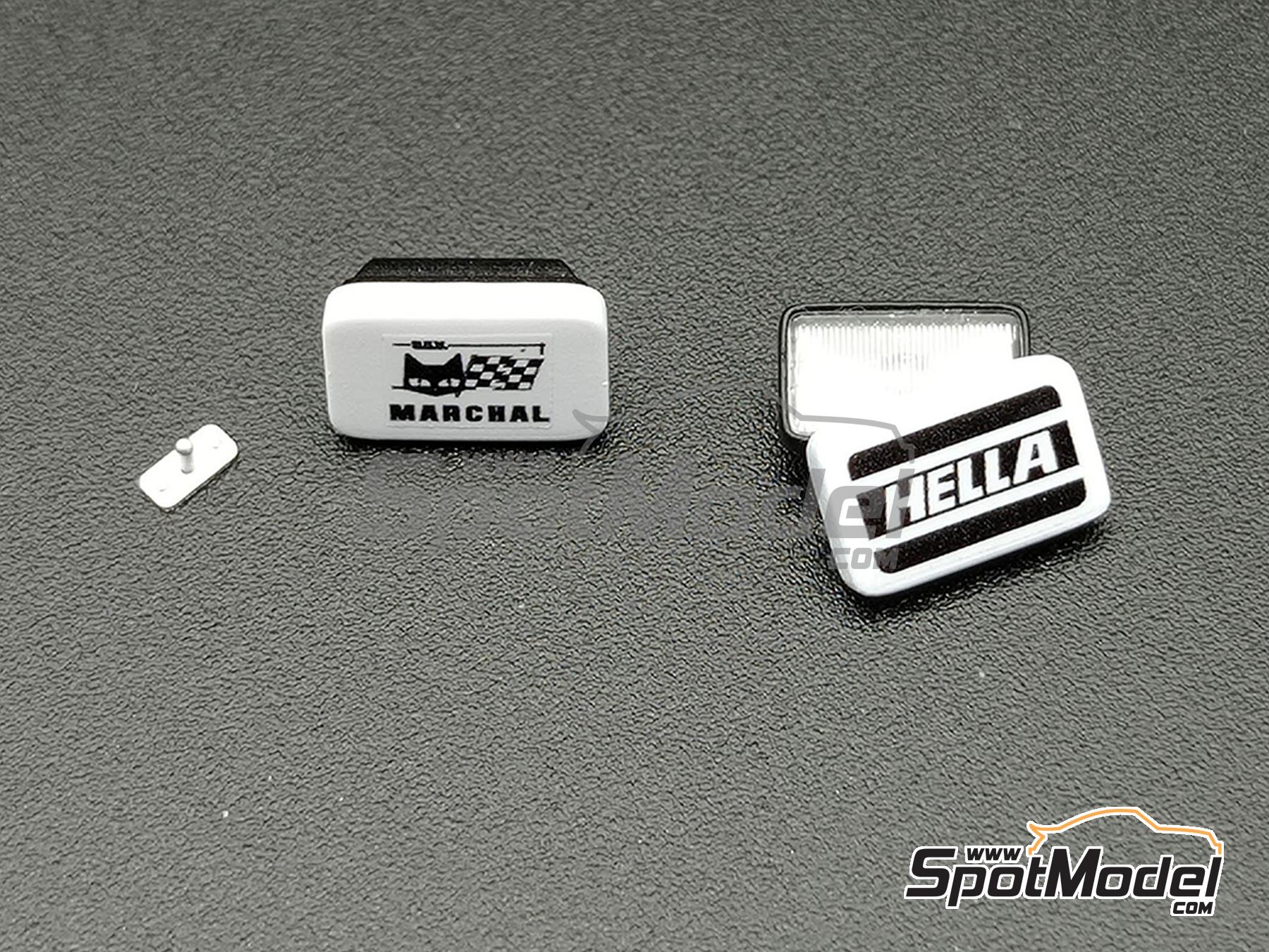 Image 3: Faros cuneteros rectangulares patrocinado por Cibie, Hella, Sev Marchal | Luces en escala&nbsp;1/18 fabricado por D.A.B. Models (ref.&nbsp;DAB18-021)