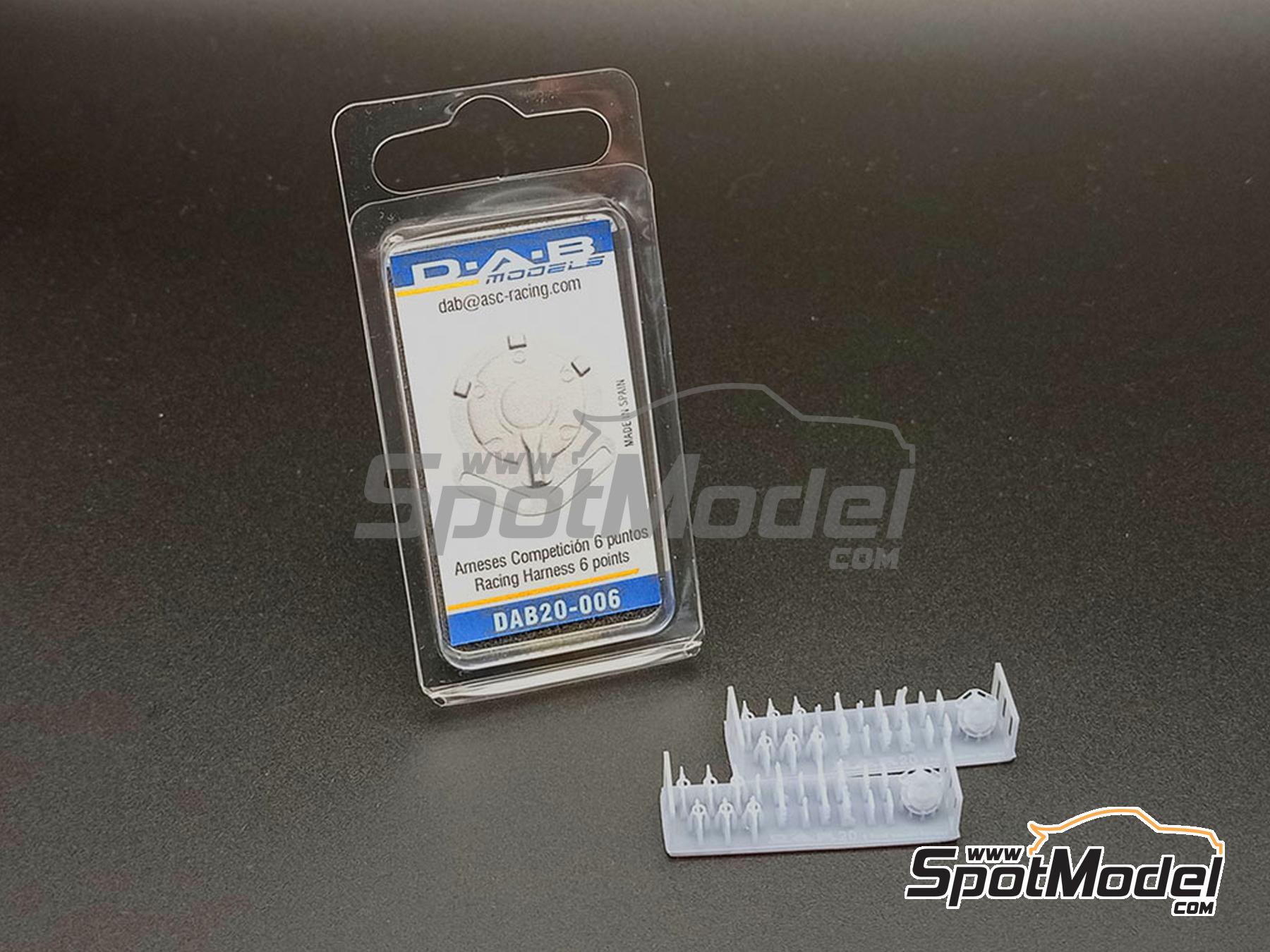 Image 1: Racing harness 6 points | Seatbelts in 1/20 scale manufactured by D.A.B. Models (ref.&nbsp;DAB20-006)