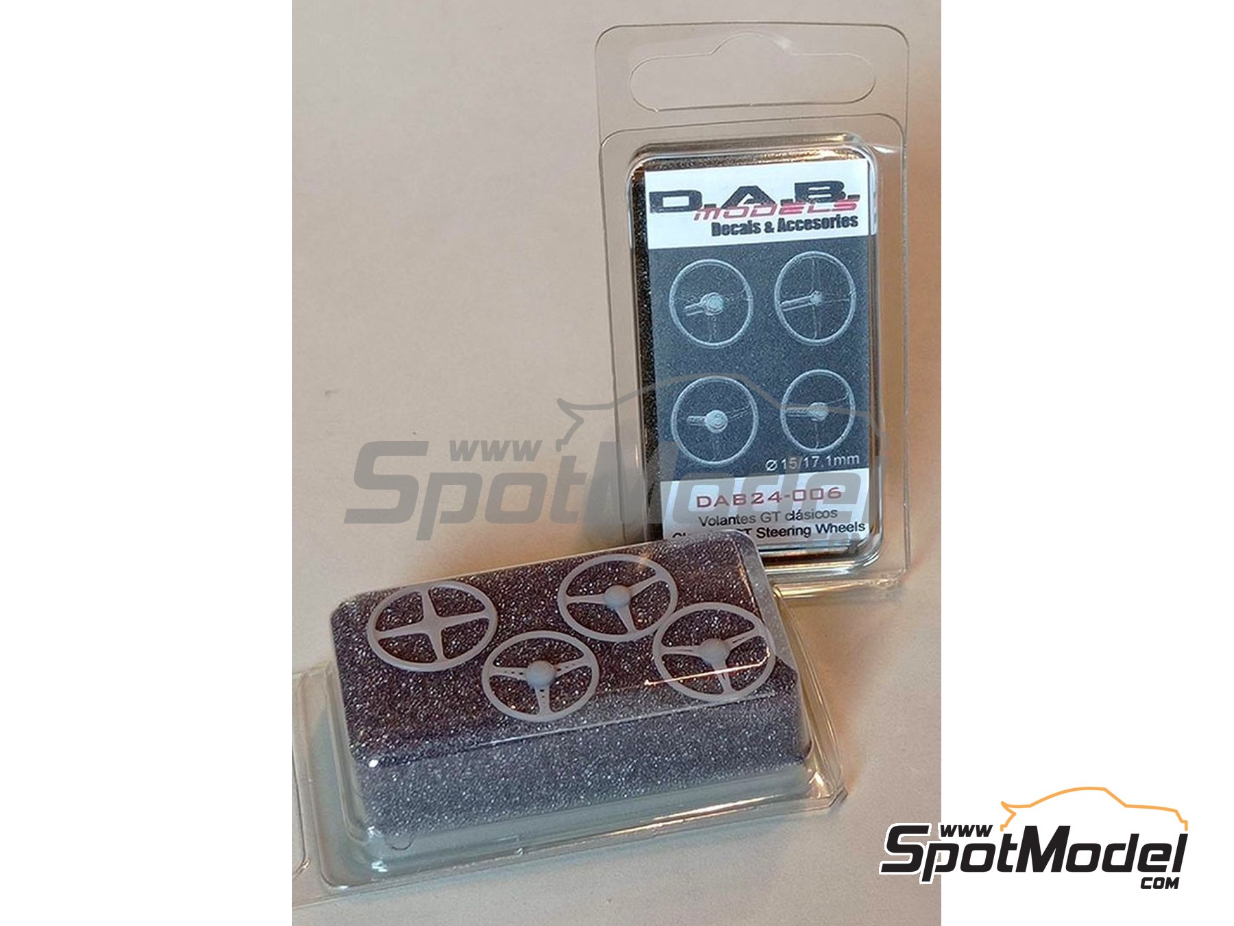 Image 6: Classic GT steering wheel - Type A, B, C and D | Steering wheel in 1/24 scale manufactured by D.A.B. Models (ref. DAB24-006)