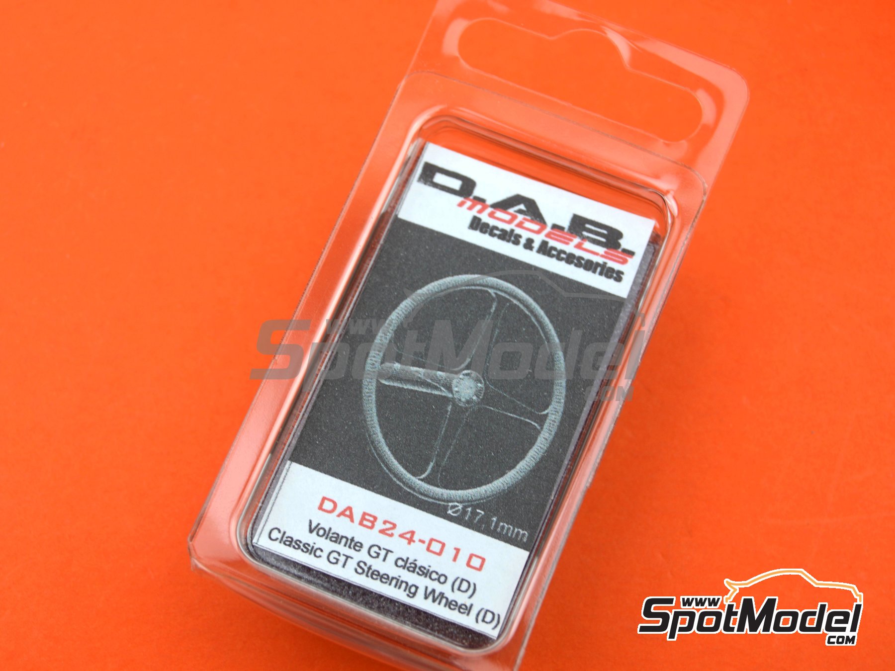 Image 5: Classic GT steering wheel - Type D | Steering wheel in 1/24 scale manufactured by D.A.B. Models (ref. DAB24-010)