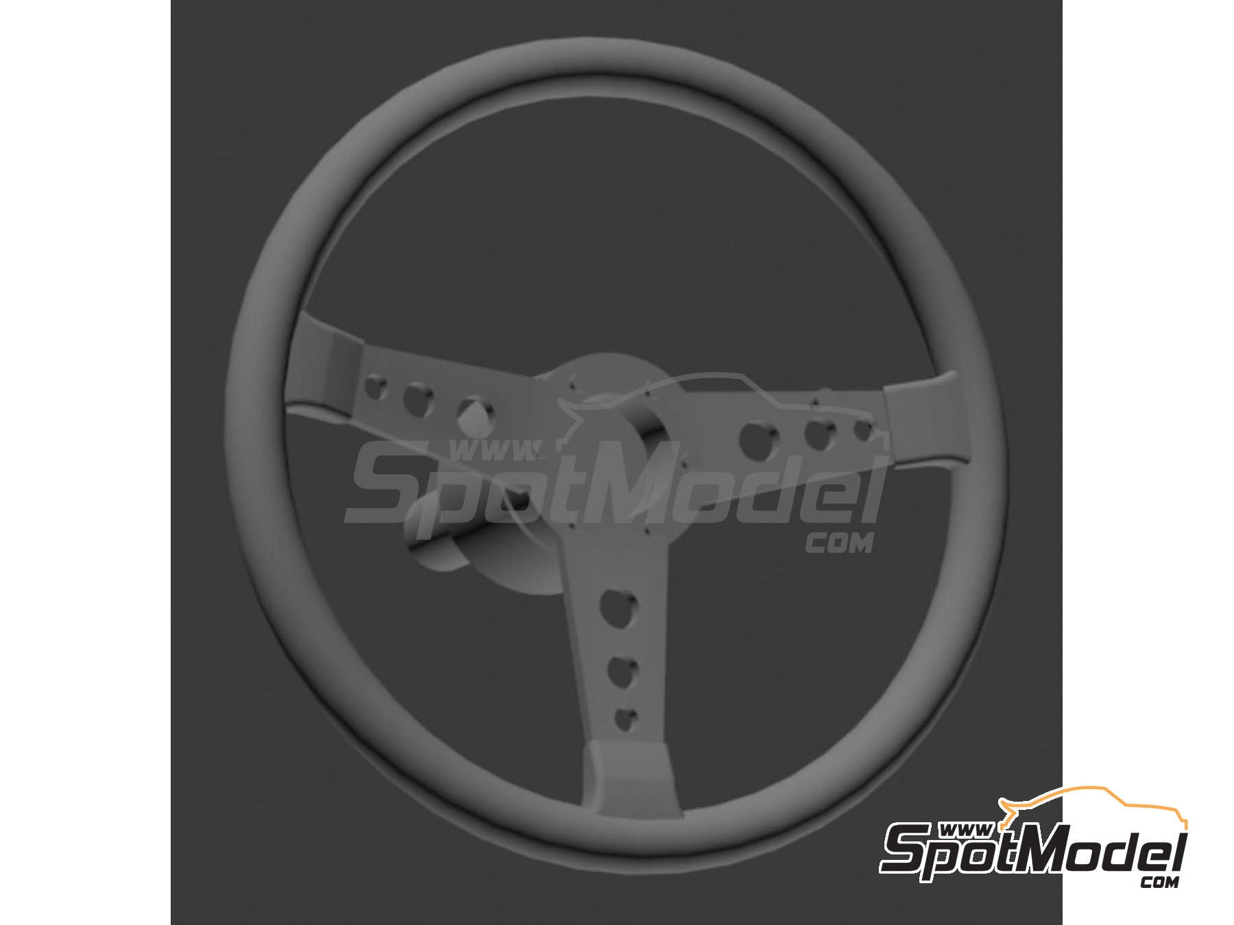 Image 1: Classic rally steering wheel - Type E | Steering wheel in 1/24 scale manufactured by D.A.B. Models (ref.&nbsp;DAB24-016)