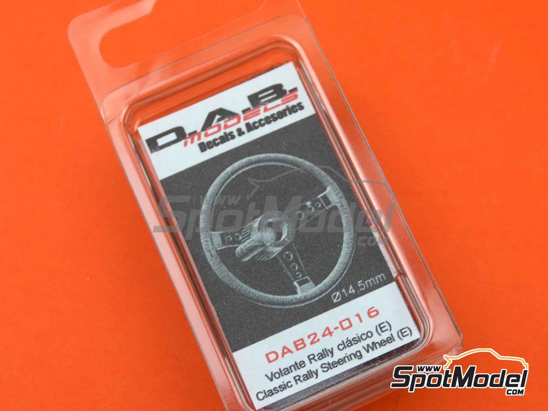 Image 4: Classic rally steering wheel - Type E | Steering wheel in 1/24 scale manufactured by D.A.B. Models (ref.&nbsp;DAB24-016)