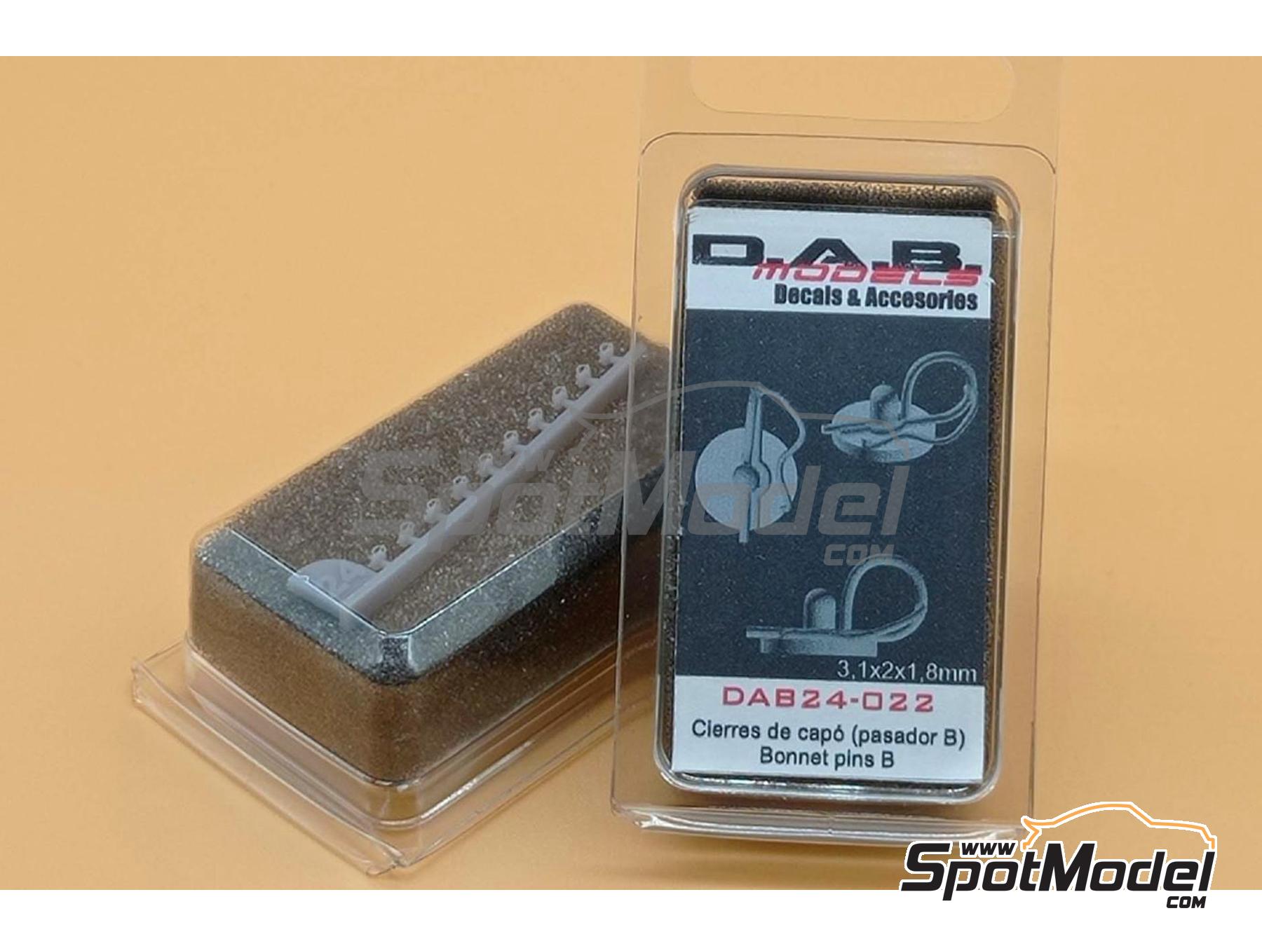 Image 1: Bonnet pins - Type B | Bonnet pins in 1/24 scale manufactured by D.A.B. Models (ref. DAB24-022)