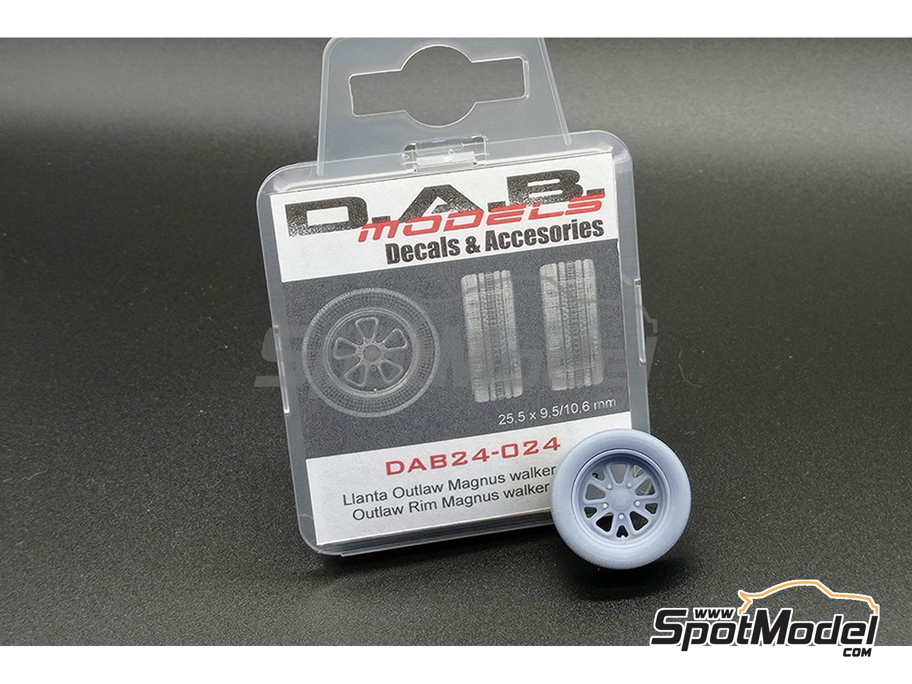 Image 1: Outlaw Magnus Walker Type B - 17" inches | Rims and tyres set in 1/24 scale manufactured by D.A.B. Models (ref.&nbsp;DAB24-024)
