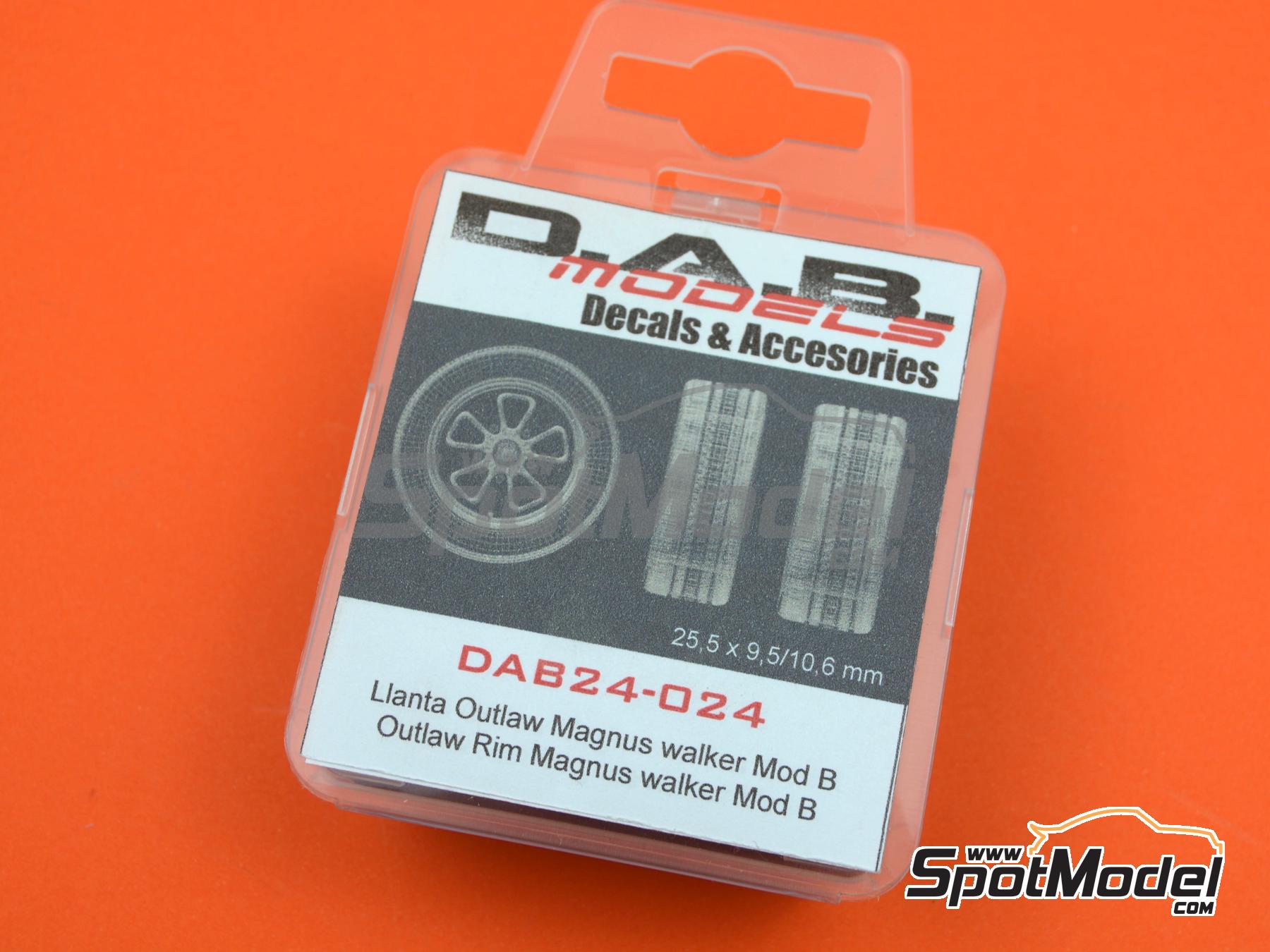 Image 10: Outlaw Magnus Walker Type B - 17" inches | Rims and tyres set in 1/24 scale manufactured by D.A.B. Models (ref.&nbsp;DAB24-024)