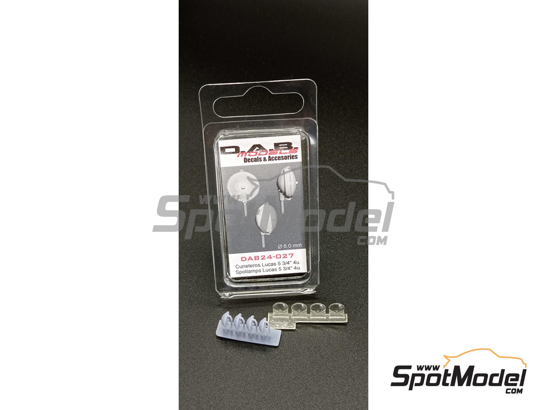 Image 2: Faros cuneteros Lucas de 5 3/4 pulgadas con anclaje inferior | Luces en escala&nbsp;1/24 fabricado por D.A.B. Models (ref.&nbsp;DAB24-027)