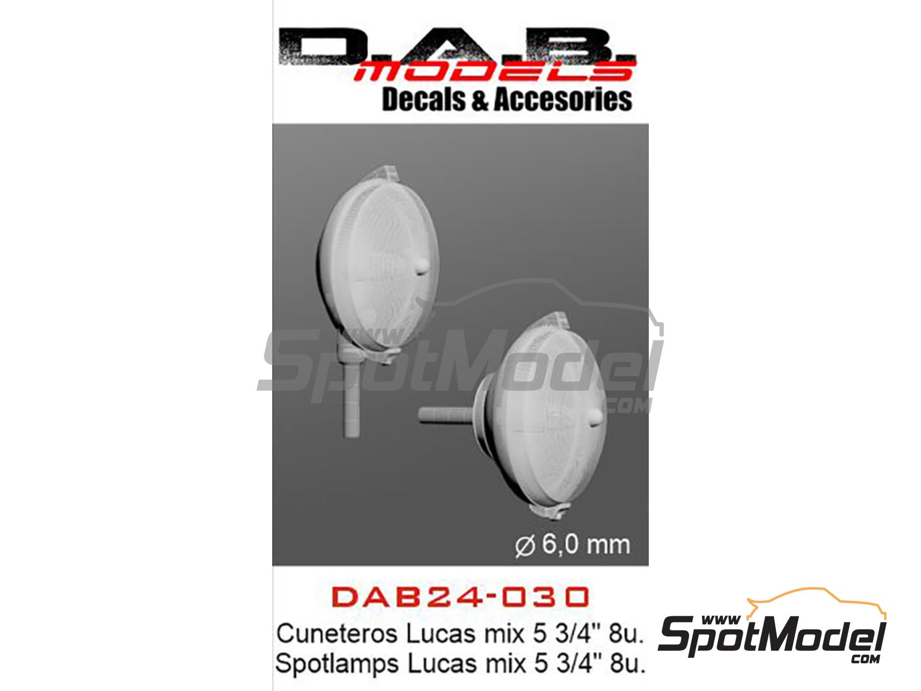 Image 1: Lucas spotlamps 5 3/4 inches | Lights in 1/24 scale manufactured by D.A.B. Models (ref.&nbsp;DAB24-030)