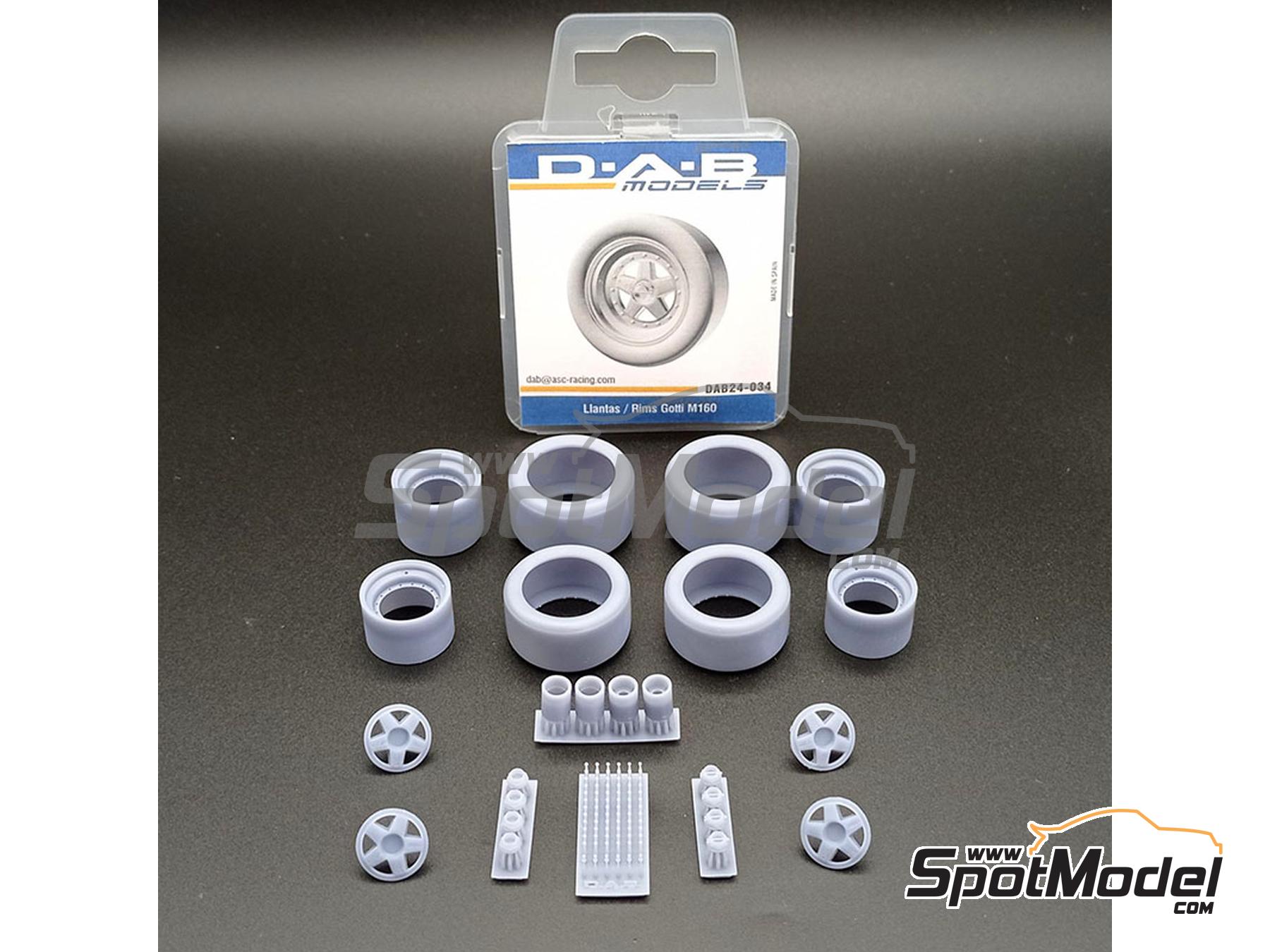Image 2: Gotti M160 monotuerca | Set de llantas y neum&aacute;ticos en escala&nbsp;1/24 fabricado por D.A.B. Models (ref.&nbsp;DAB24-034)