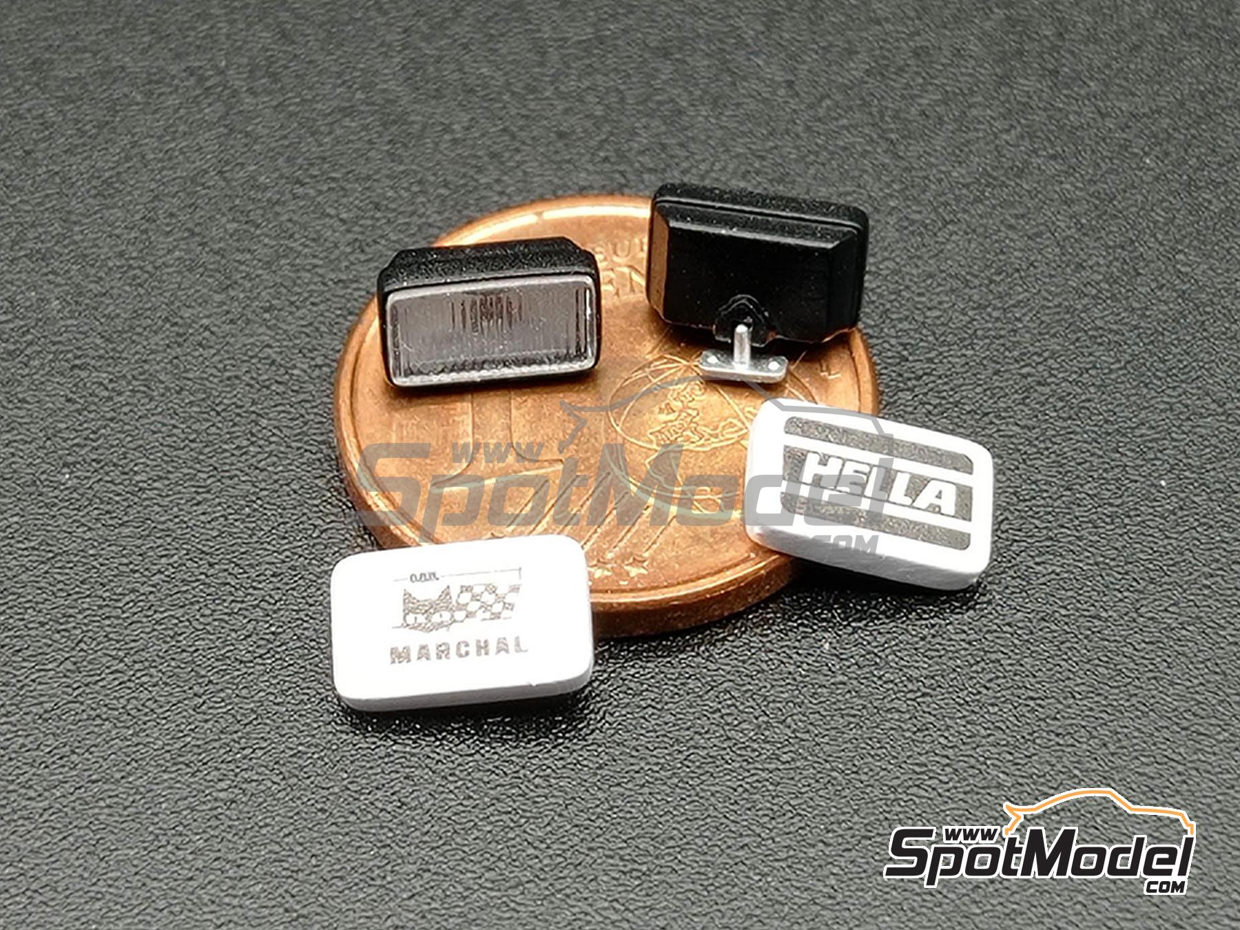 Image 2: Rectangular headlights sponsored by Cibie, Hella, Sev Marchal | Lights in 1/24 scale manufactured by D.A.B. Models (ref.&nbsp;DAB24-043)