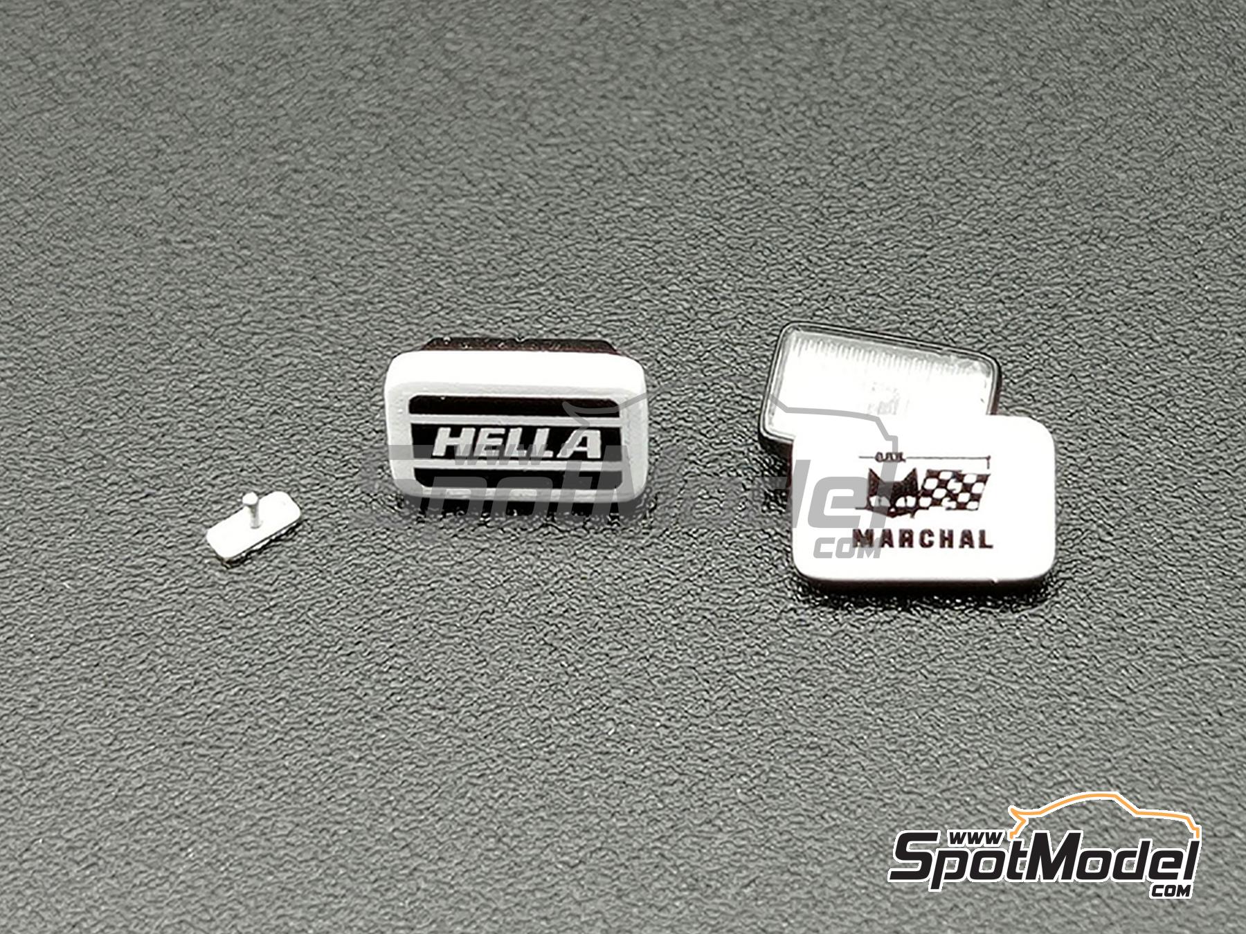 Image 3: Rectangular headlights sponsored by Cibie, Hella, Sev Marchal | Lights in 1/24 scale manufactured by D.A.B. Models (ref.&nbsp;DAB24-043)