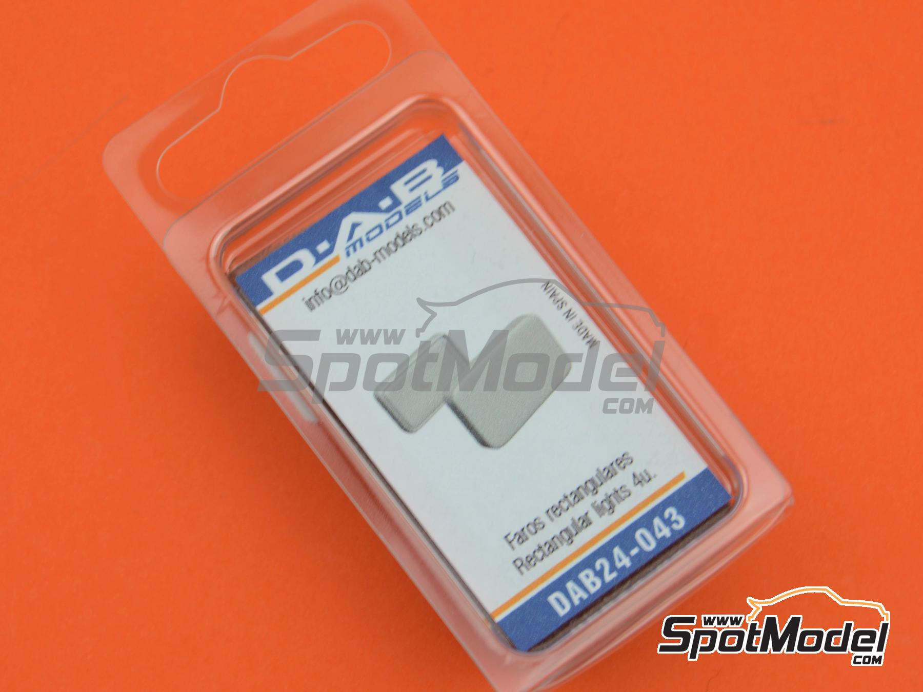 Image 5: Rectangular headlights sponsored by Cibie, Hella, Sev Marchal | Lights in 1/24 scale manufactured by D.A.B. Models (ref.&nbsp;DAB24-043)