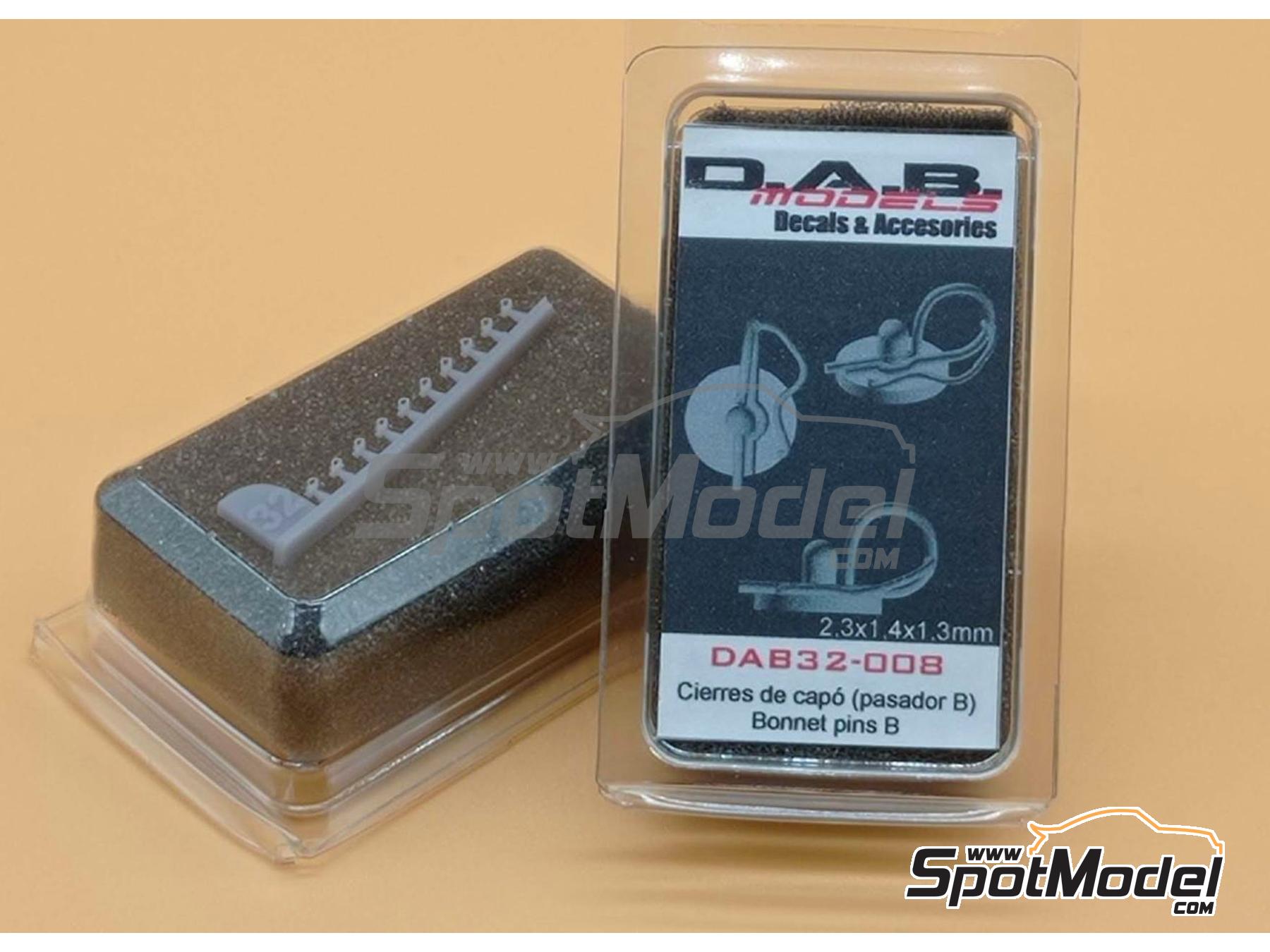 Image 1: Cierres de capot  con pasador - Tipo B | Cierres de capot en escala&nbsp;1/32 fabricado por D.A.B. Models (ref.&nbsp;DAB32-008)