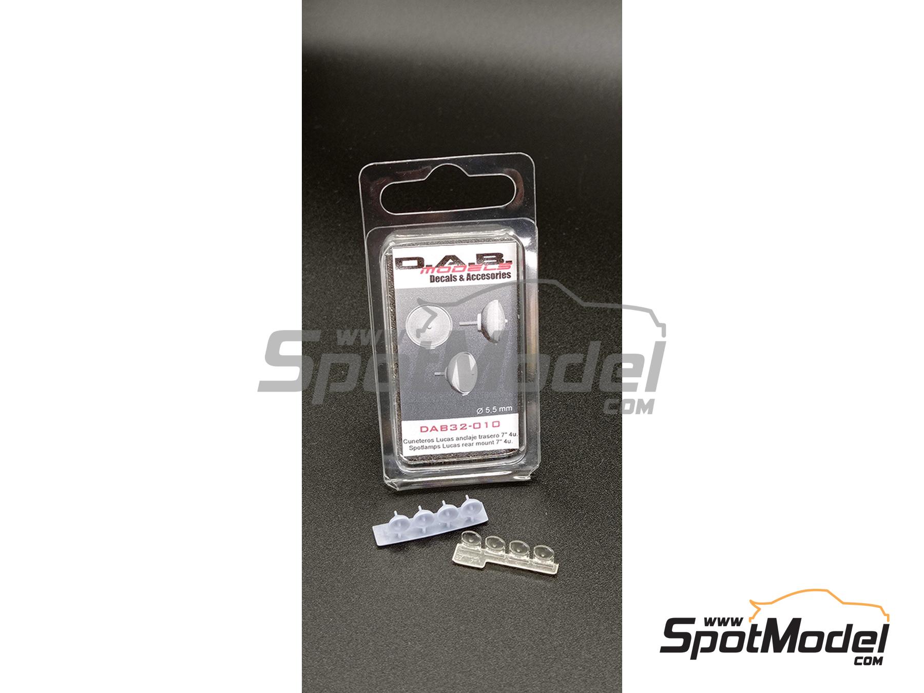 Image 2: Faros cuneteros Lucas de 7 pulgadas con anclaje trasero | Luces en escala 1/32 fabricado por D.A.B. Models (ref. DAB32-010)