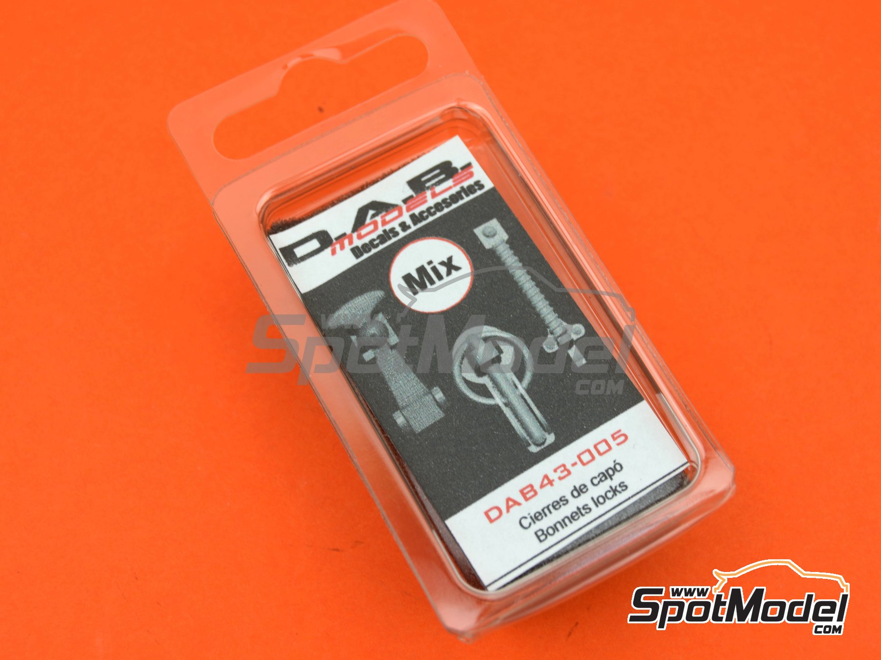 Image 1: Hood closures mix | Bonnet pins in 1/43 scale manufactured by D.A.B. Models (ref.&nbsp;DAB43-005)