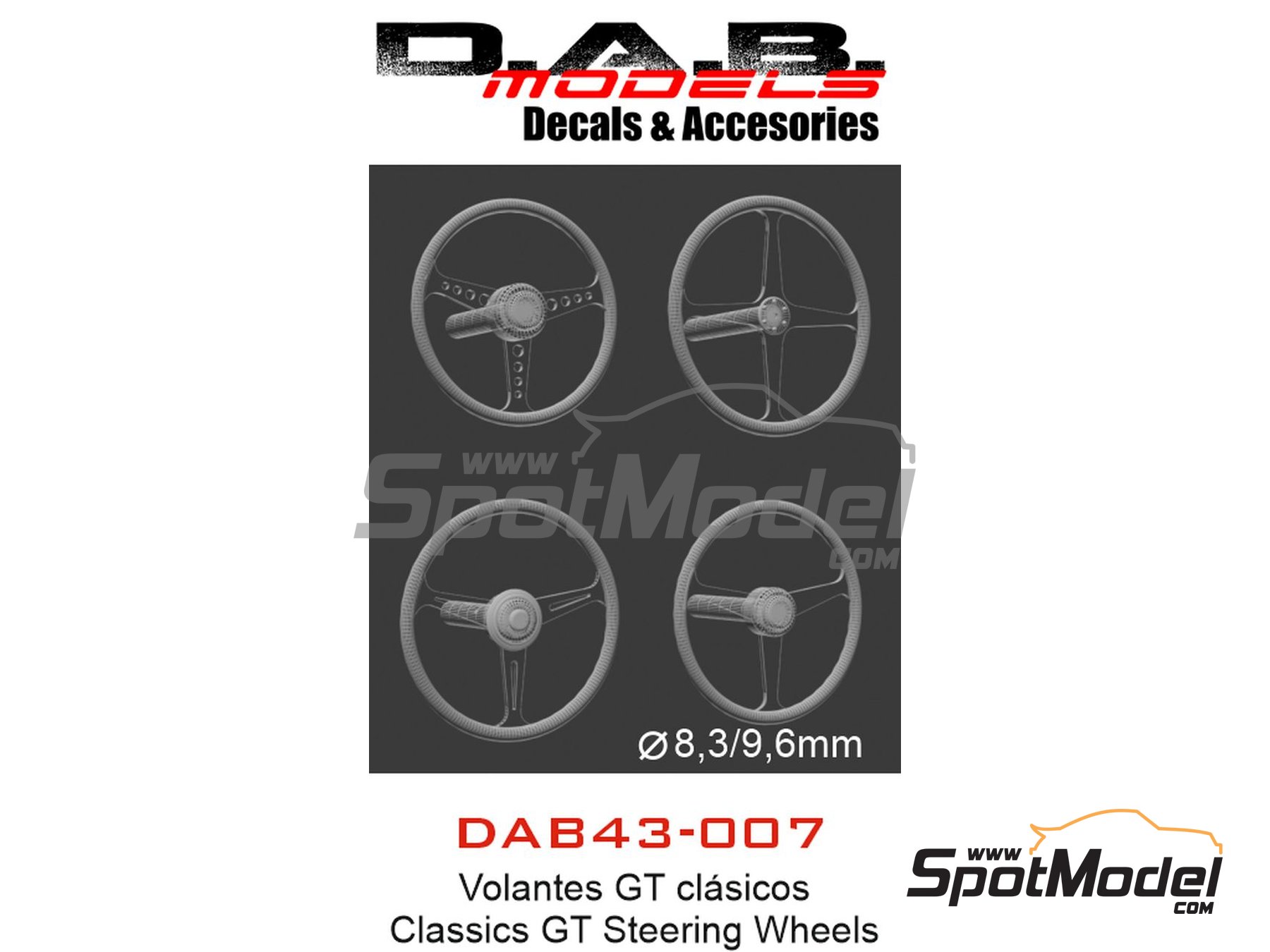 Image 6: Volante cl&aacute;sico de GT - Tipo A, B, C y D | Volante en escala&nbsp;1/43 fabricado por D.A.B. Models (ref.&nbsp;DAB43-007)