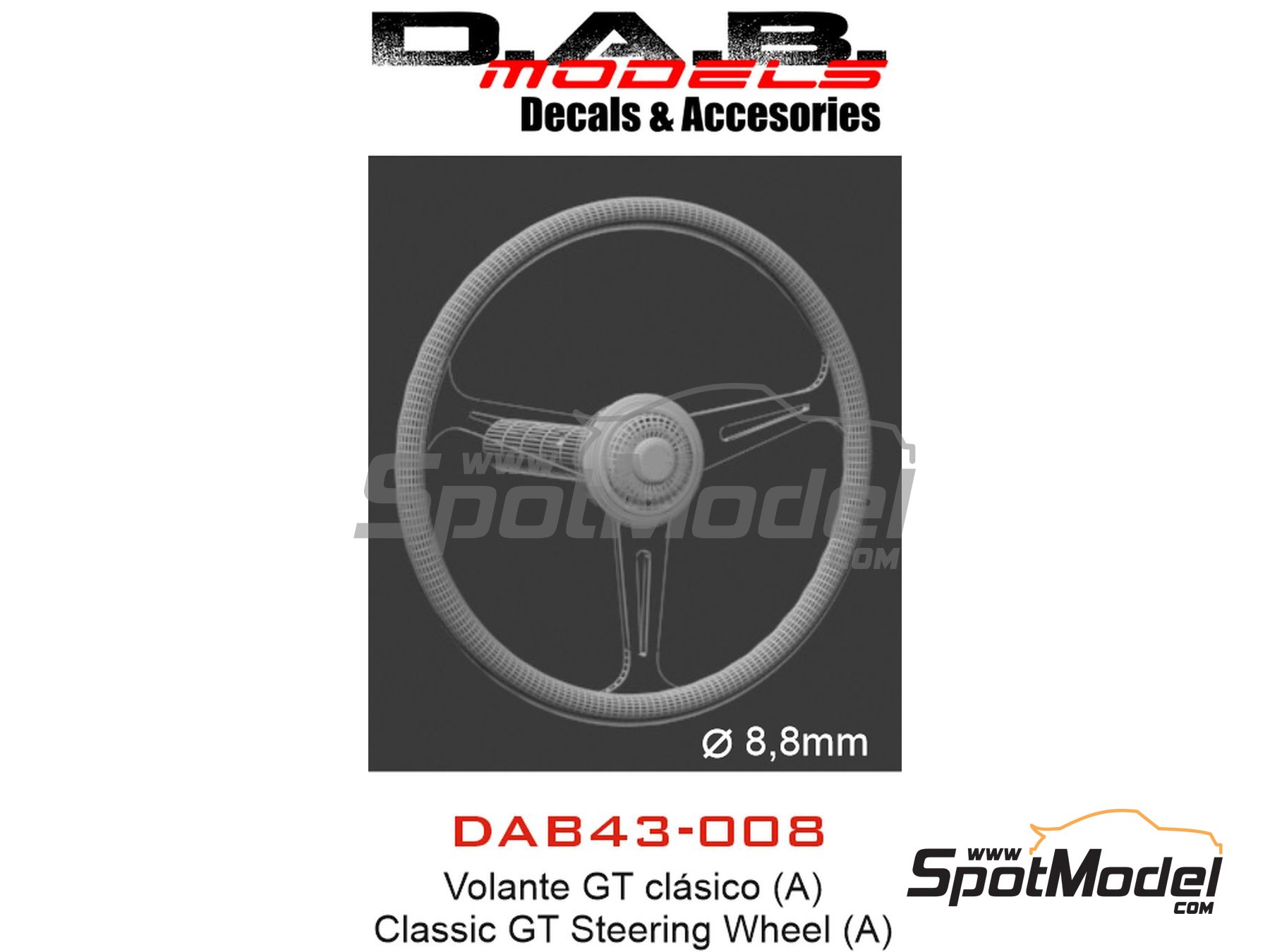 Image 3: Volante clásico de GT - Tipo A | Volante en escala 1/43 fabricado por D.A.B. Models (ref. DAB43-008)