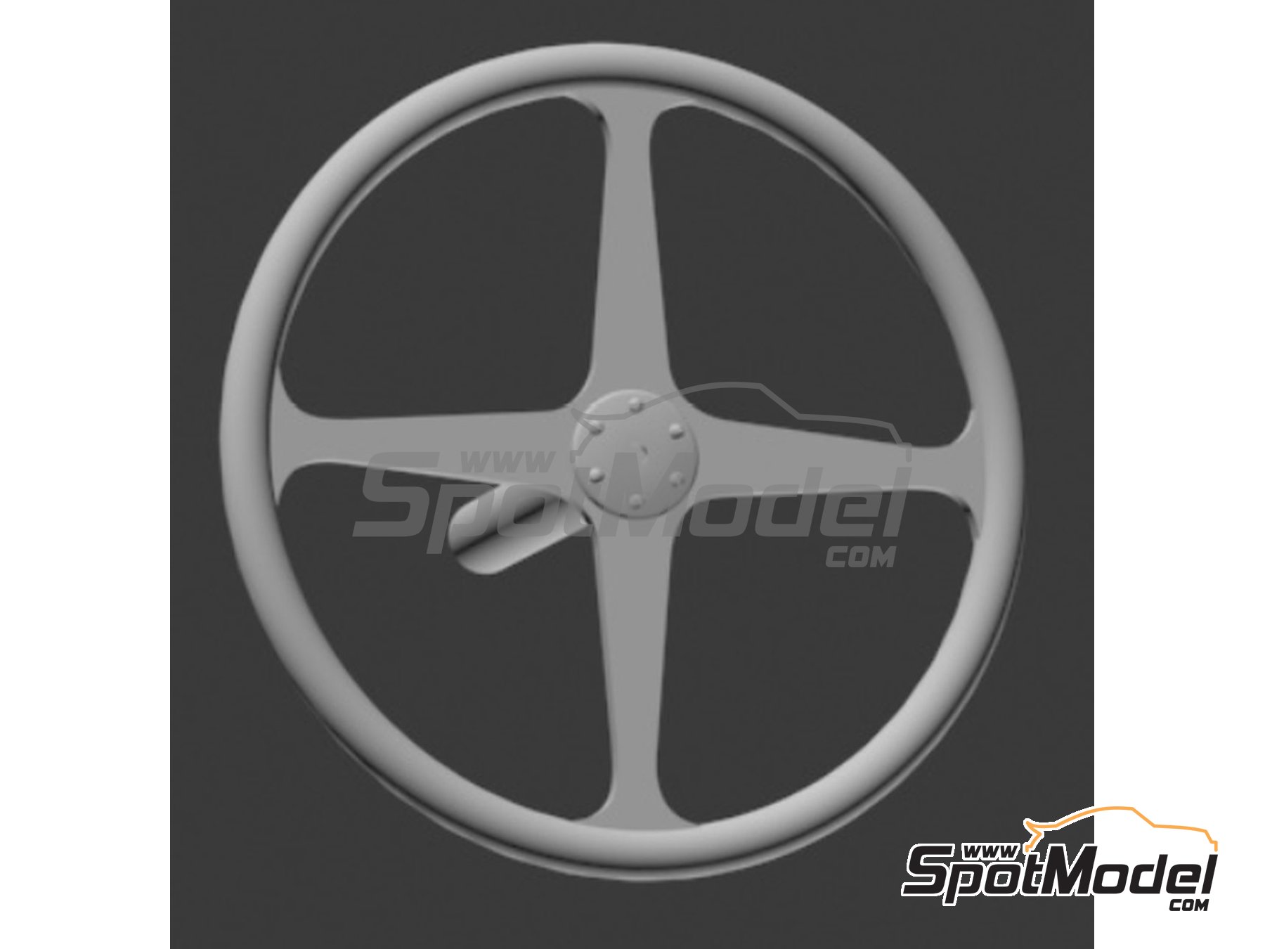 Image 1: Classic GT steering wheel - Type D | Steering wheel in 1/43 scale manufactured by D.A.B. Models (ref.&nbsp;DAB43-011)