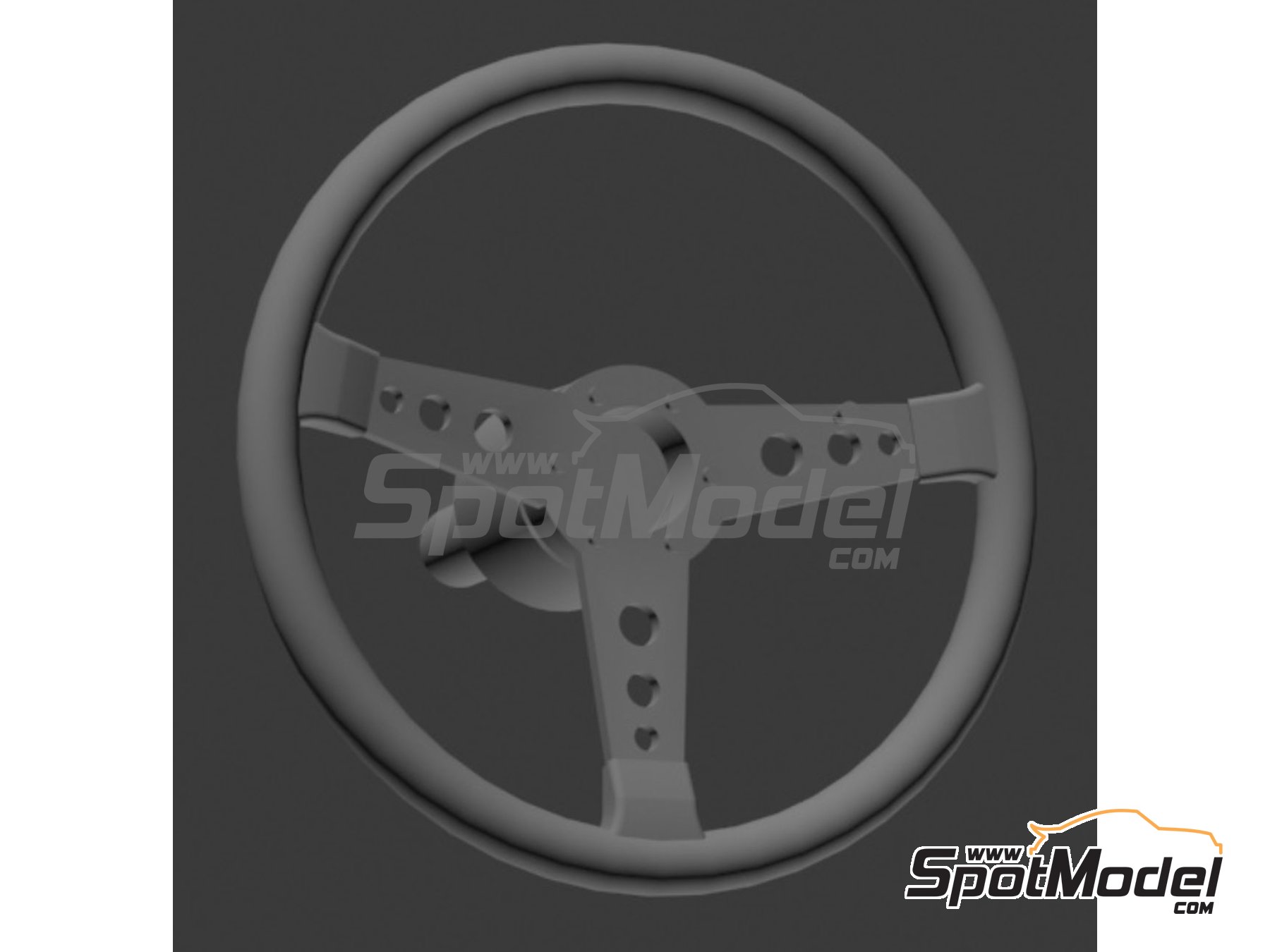Image 3: Classic rally steering wheel - Type E | Steering wheel in 1/43 scale manufactured by D.A.B. Models (ref. DAB43-017)