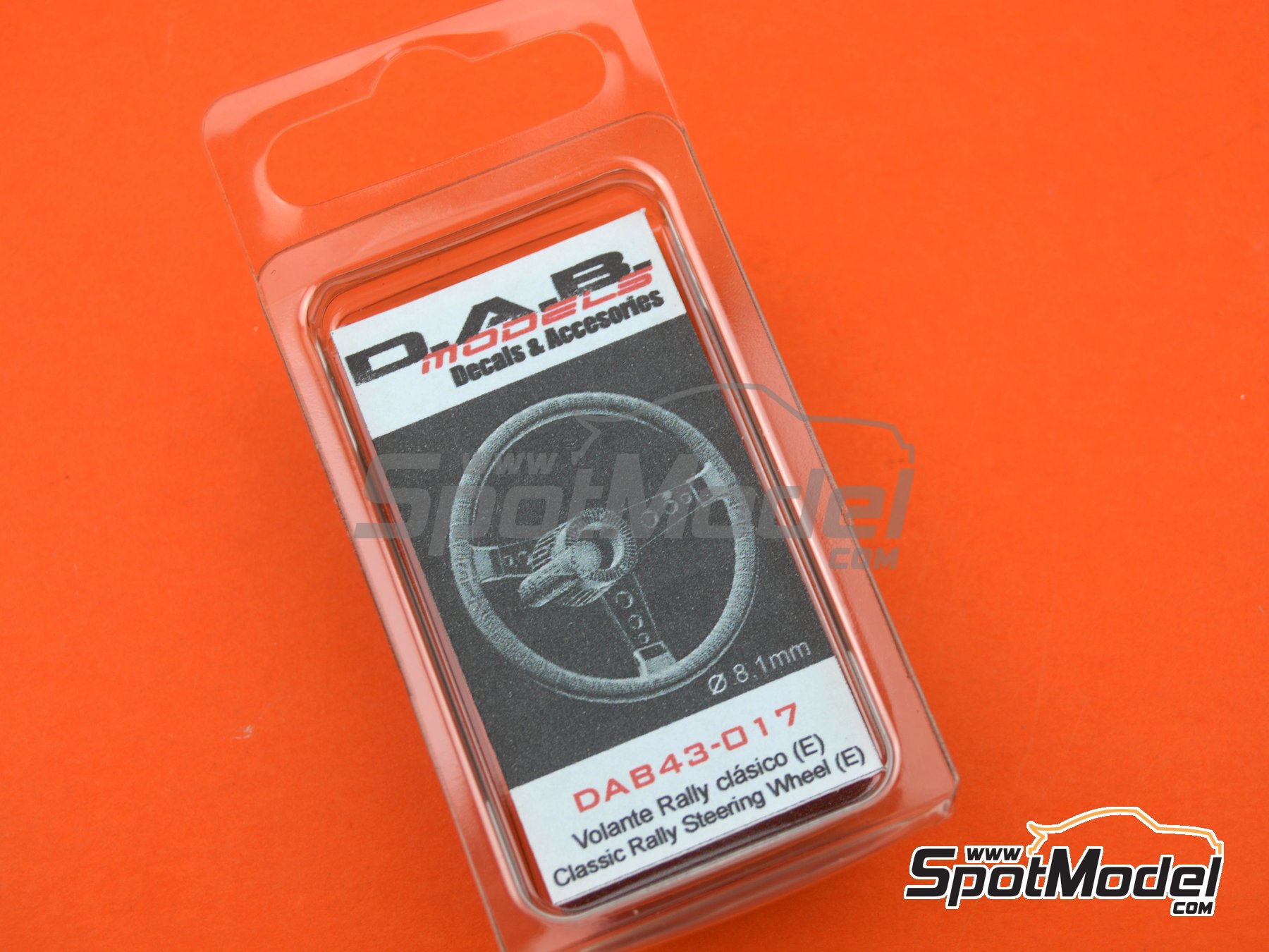 Image 4: Classic rally steering wheel - Type E | Steering wheel in 1/43 scale manufactured by D.A.B. Models (ref. DAB43-017)