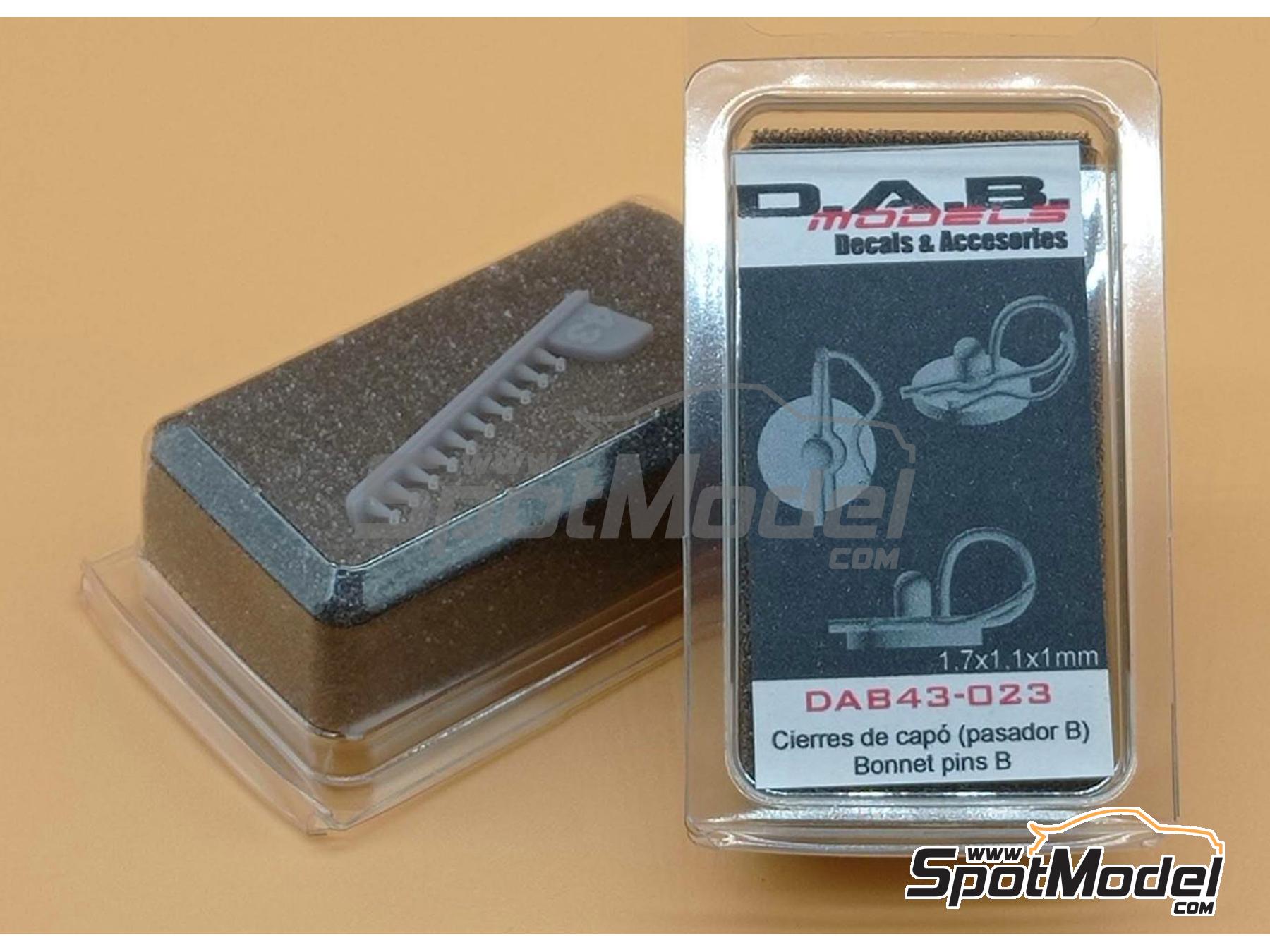 Image 1: Cierres de capot  con pasador - Tipo B | Cierres de capot en escala&nbsp;1/43 fabricado por D.A.B. Models (ref.&nbsp;DAB43-023)