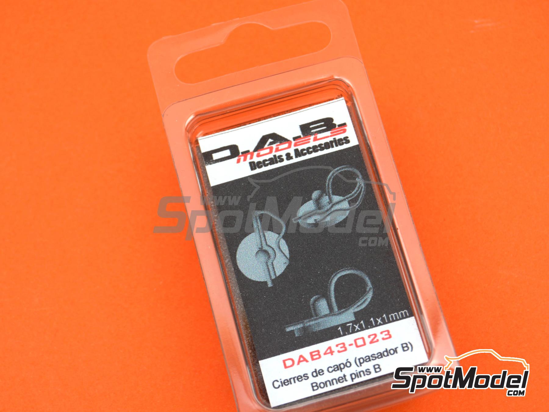 Image 3: Cierres de capot  con pasador - Tipo B | Cierres de capot en escala&nbsp;1/43 fabricado por D.A.B. Models (ref.&nbsp;DAB43-023)
