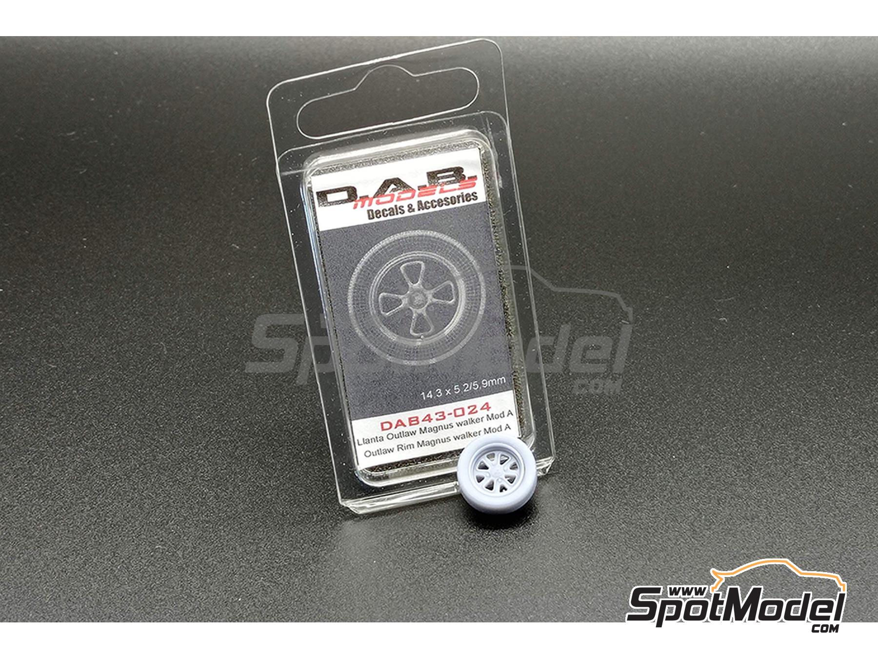 Image 1: Outlaw Magnus Walker Type A - 17" inches | Rims and tyres set in 1/43 scale manufactured by D.A.B. Models (ref.&nbsp;DAB43-024)