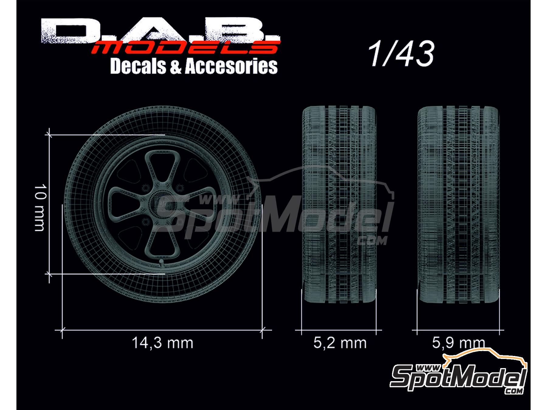 Image 3: Outlaw Magnus Walker Type A - 17" inches | Rims and tyres set in 1/43 scale manufactured by D.A.B. Models (ref.&nbsp;DAB43-024)